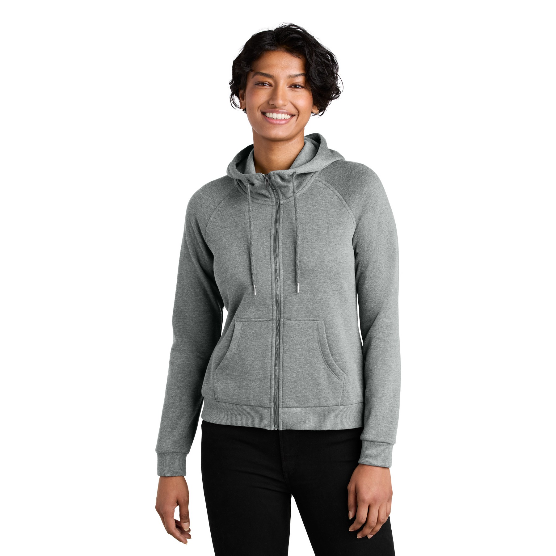 Women's Organic CVC Fleece Full-Zip Hoodie - Thumbnail Image