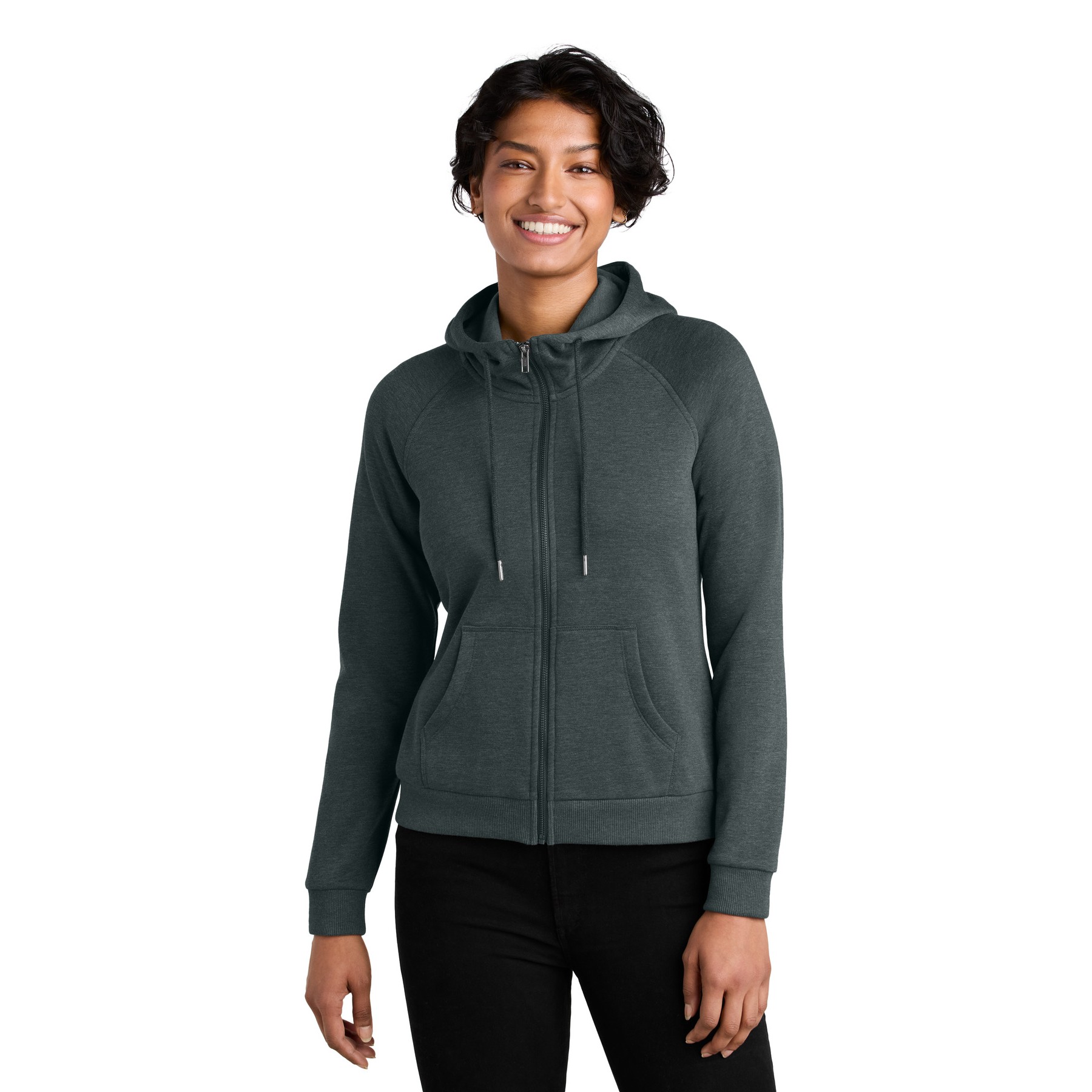 Women's Organic CVC Fleece Full-Zip Hoodie - Thumbnail Image