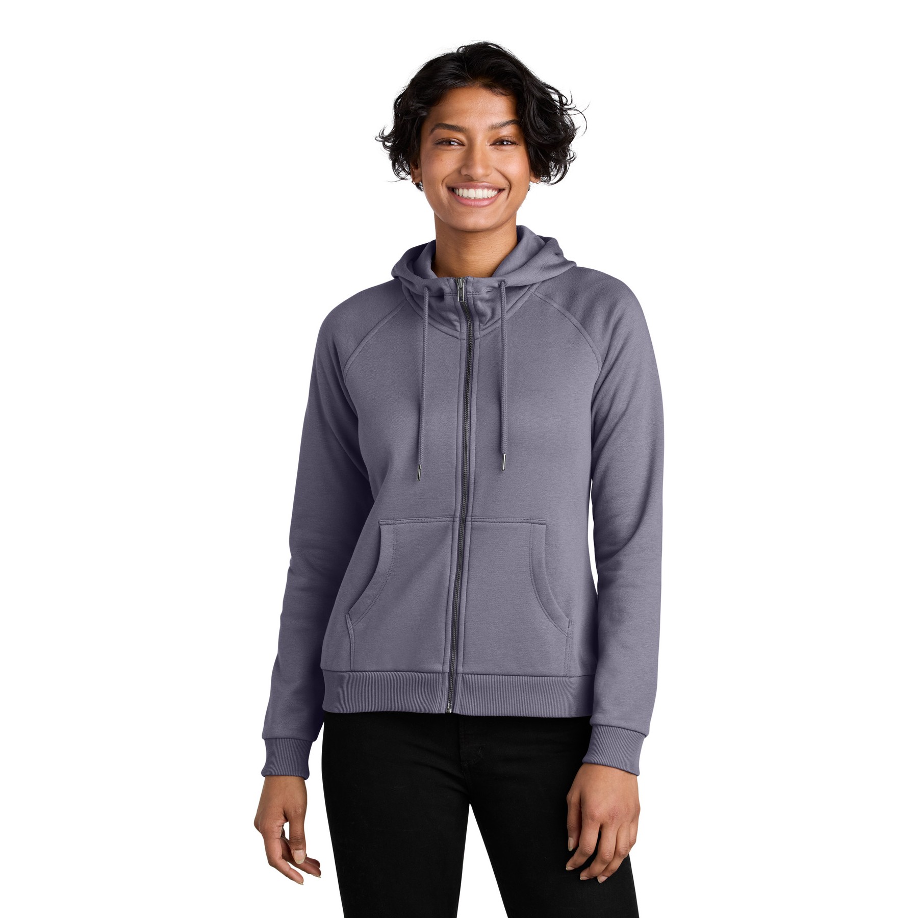 Women's Organic CVC Fleece Full-Zip Hoodie - Thumbnail Image