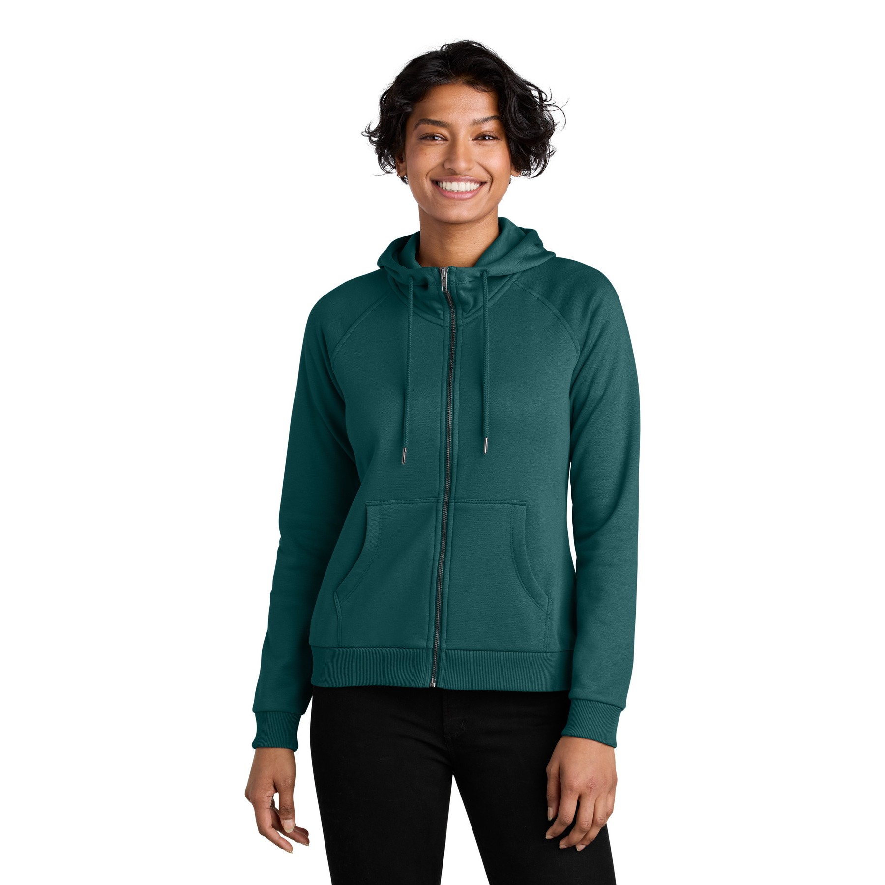Women's Organic CVC Fleece Full-Zip Hoodie - Thumbnail Image