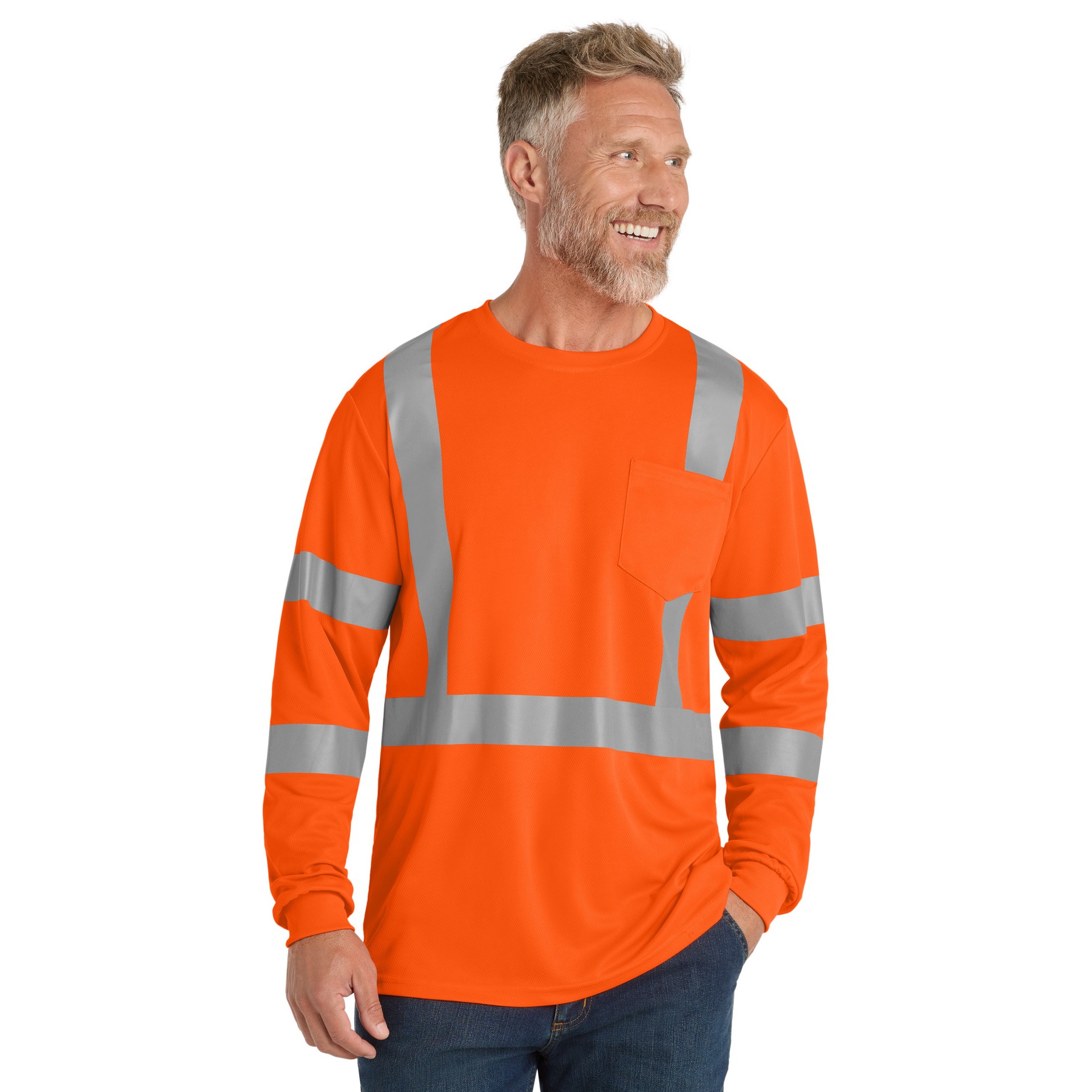 ANSI 107 Class 3 Mesh Long Sleeve Tee - Main Image