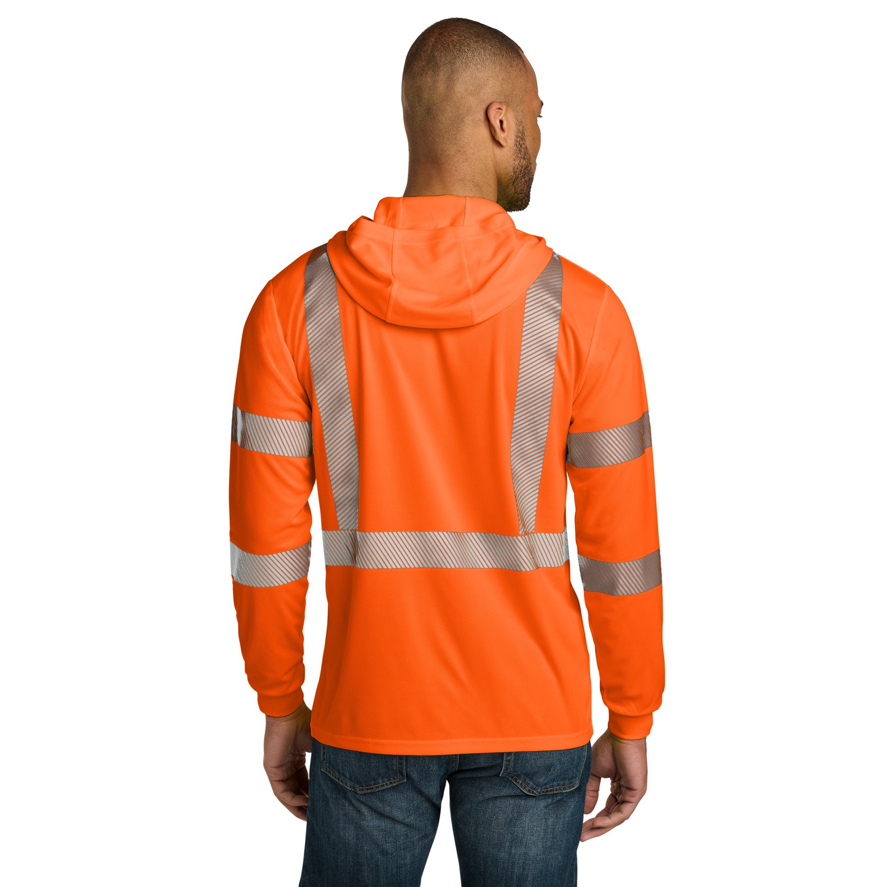 ANSI 107 Class 3 Long Sleeve Segmented Tape Hooded Tee - Thumbnail Image