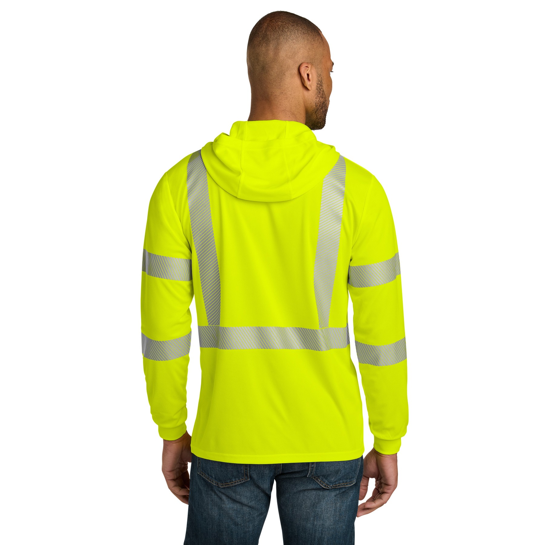 ANSI 107 Class 3 Long Sleeve Segmented Tape Hooded Tee - Thumbnail Image