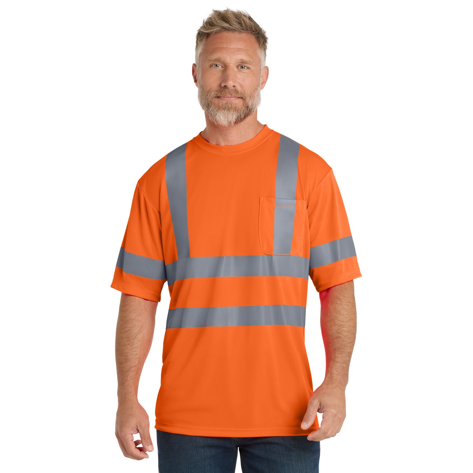 ANSI 107 Class 3 Short Sleeve Snag-Resistant Reflective T-Shirt - Main Image