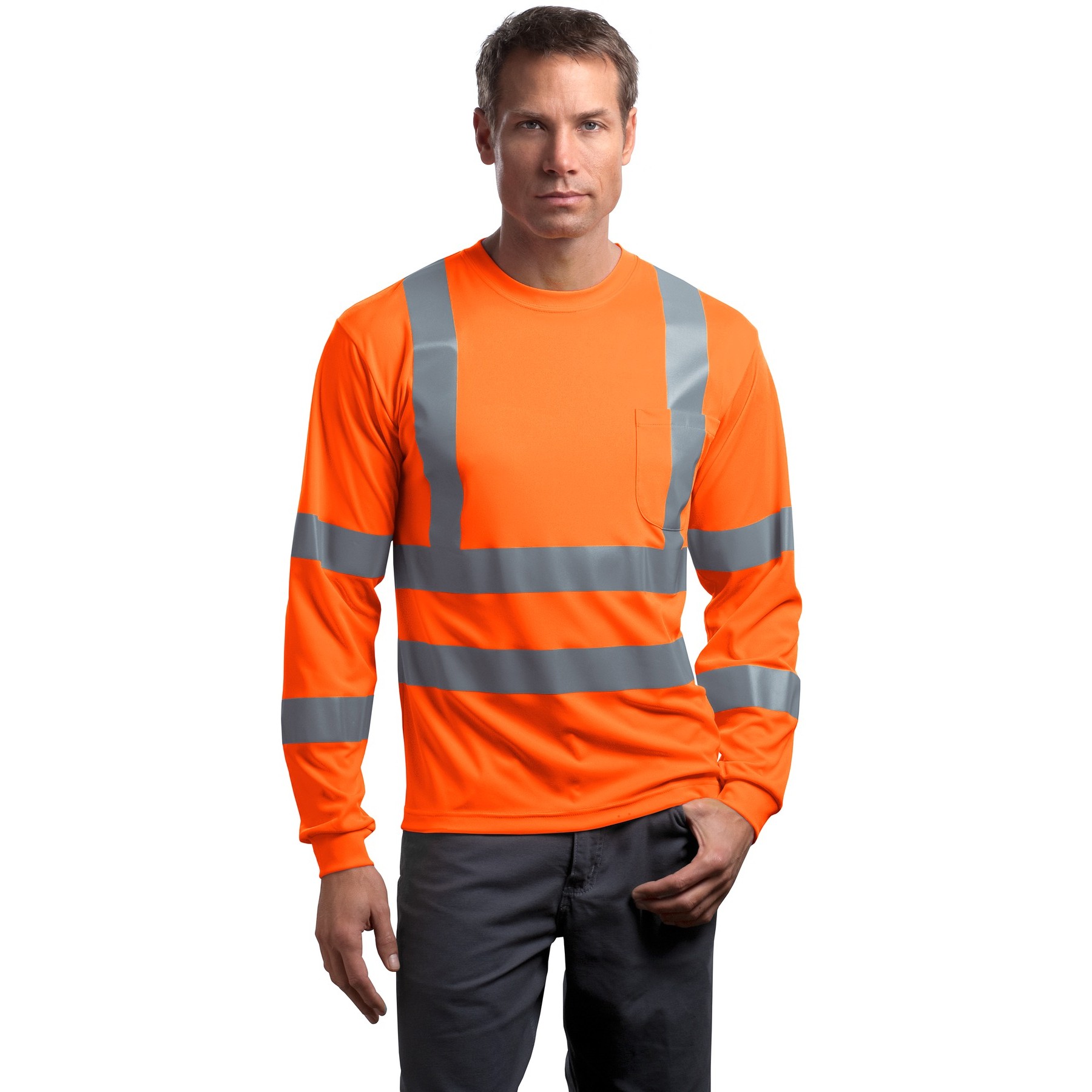 ANSI 107 Class 3 Long Sleeve Snag-Resistant Reflective T-Shirt - Thumbnail Image