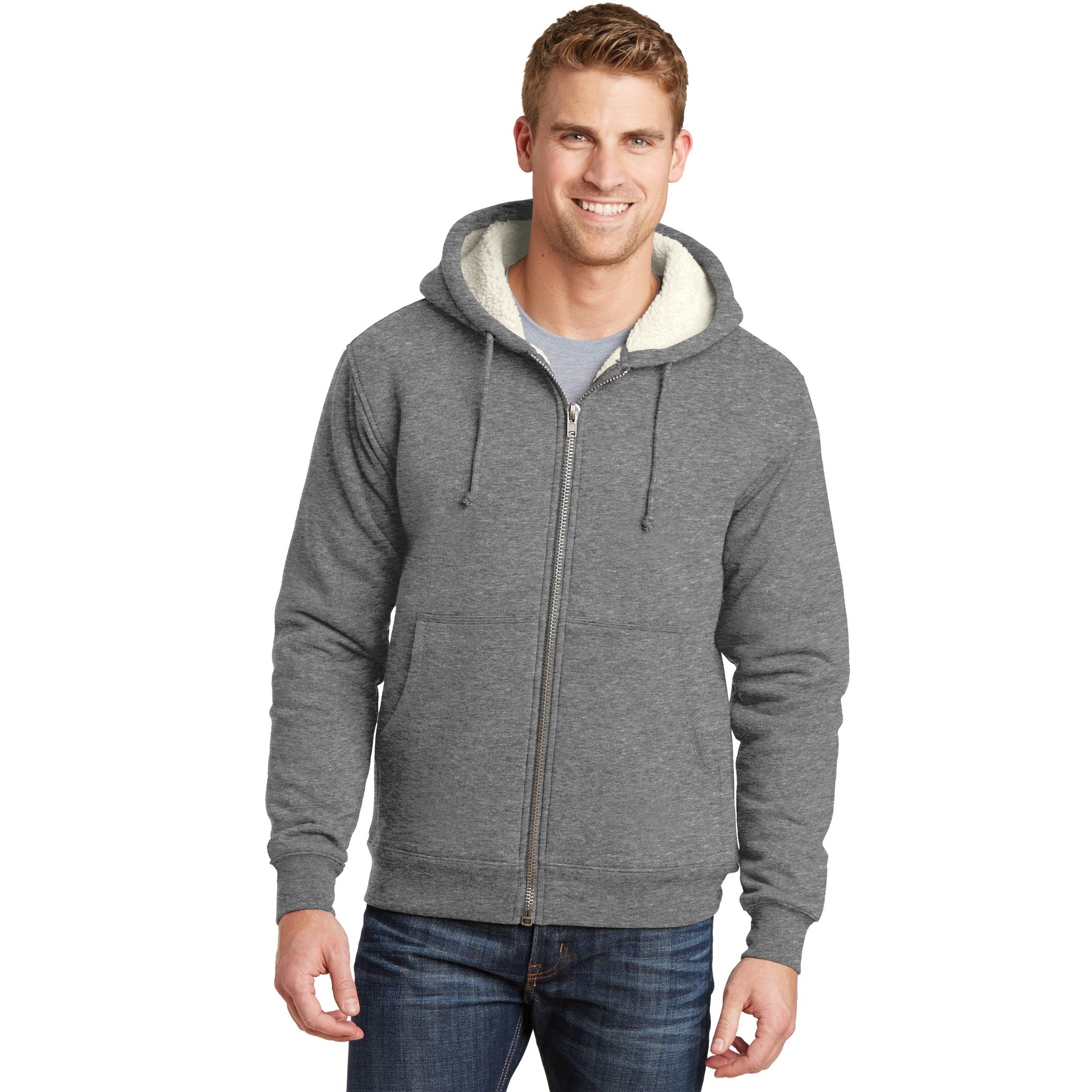 Heavyweight Sherpa-Lined Hooded Fleece Jacket - Main Image