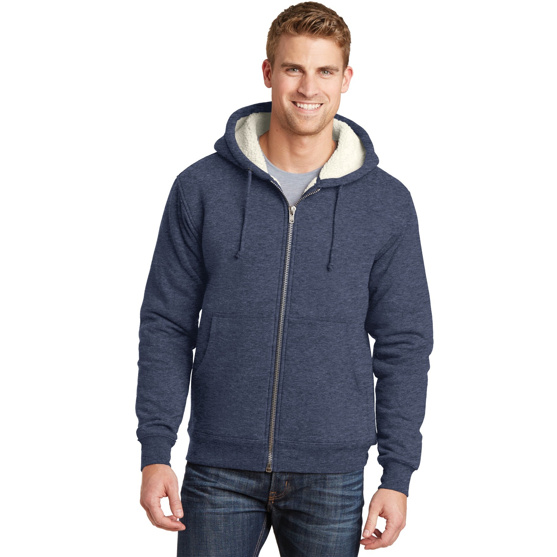 Heavyweight Sherpa-Lined Hooded Fleece Jacket - Thumbnail Image