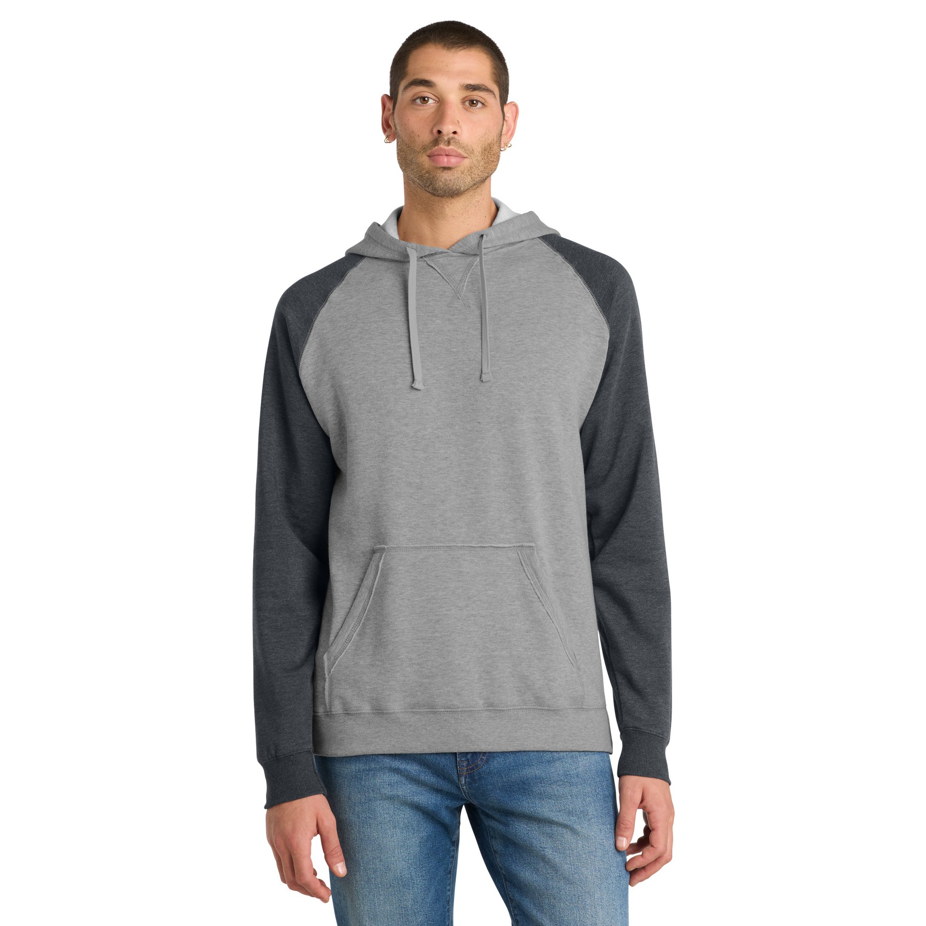 Young Mens Lightweight Fleece Raglan Hoodie - Main Image