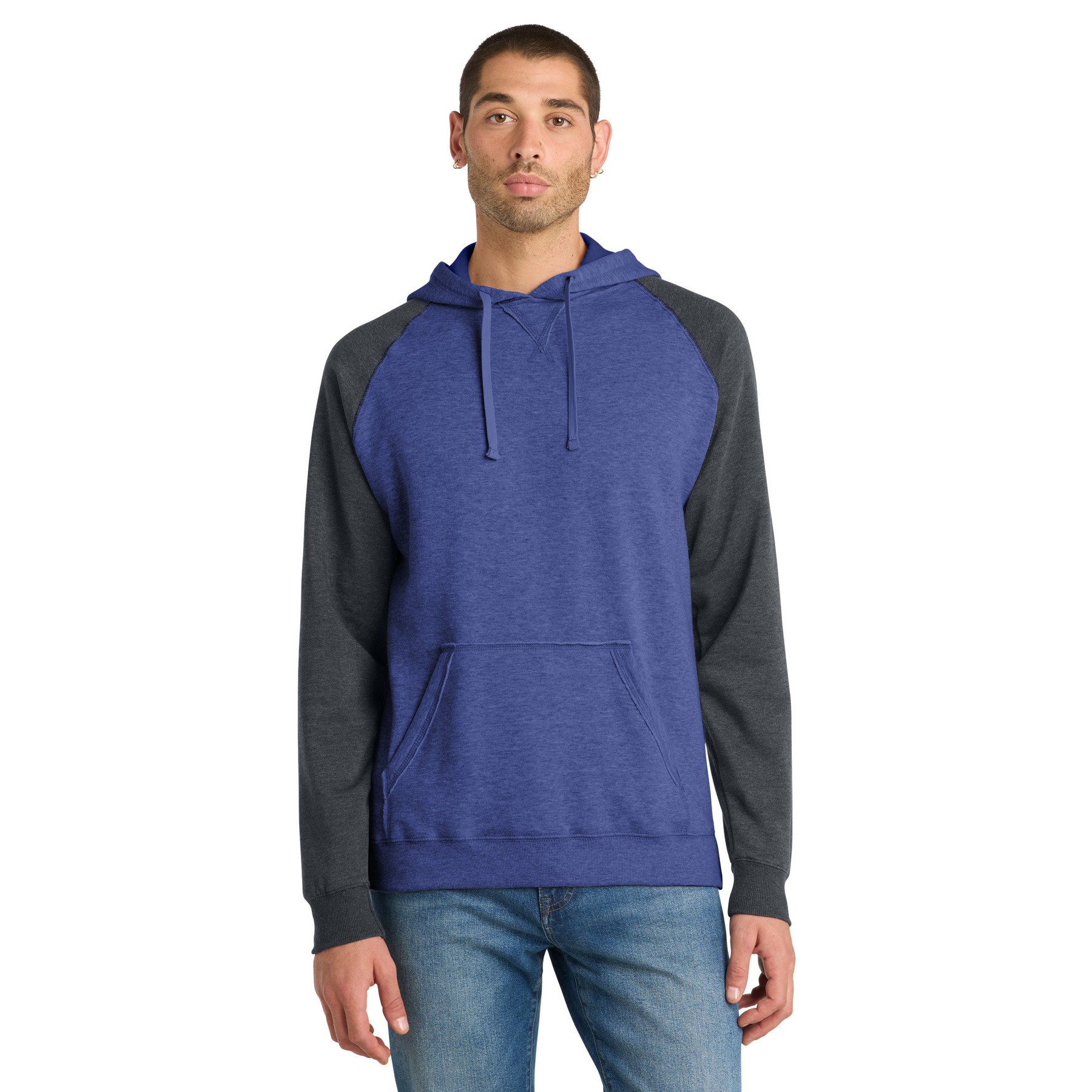 Young Mens Lightweight Fleece Raglan Hoodie - Thumbnail Image