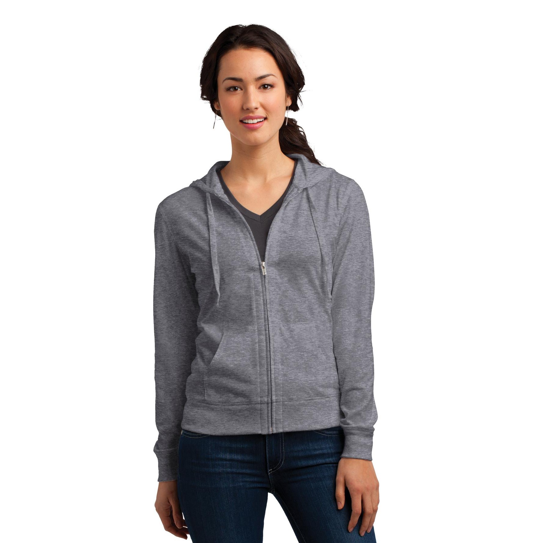 Women's Fitted Jersey Full-Zip Hoodie - Main Image