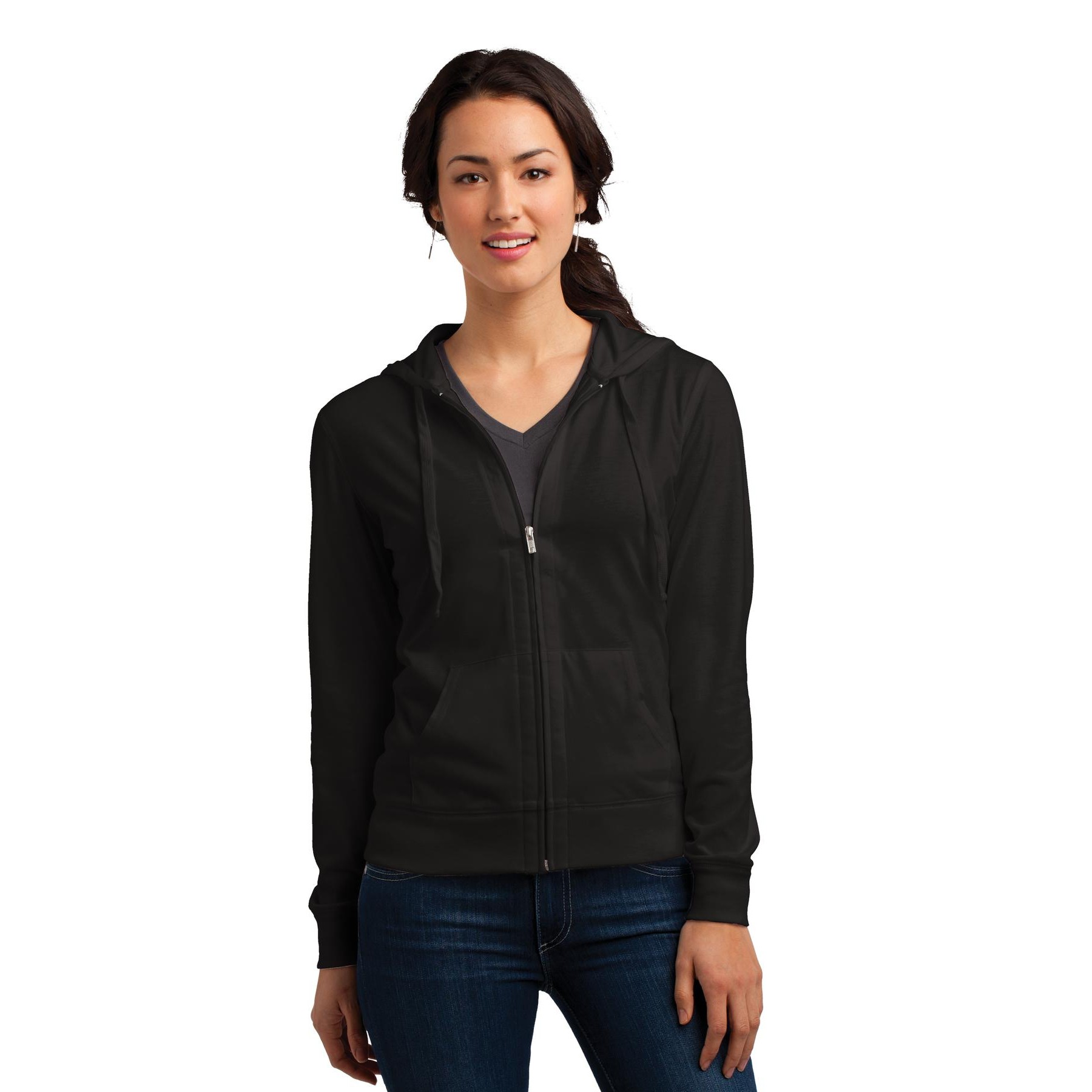 Women's Fitted Jersey Full-Zip Hoodie - Thumbnail Image