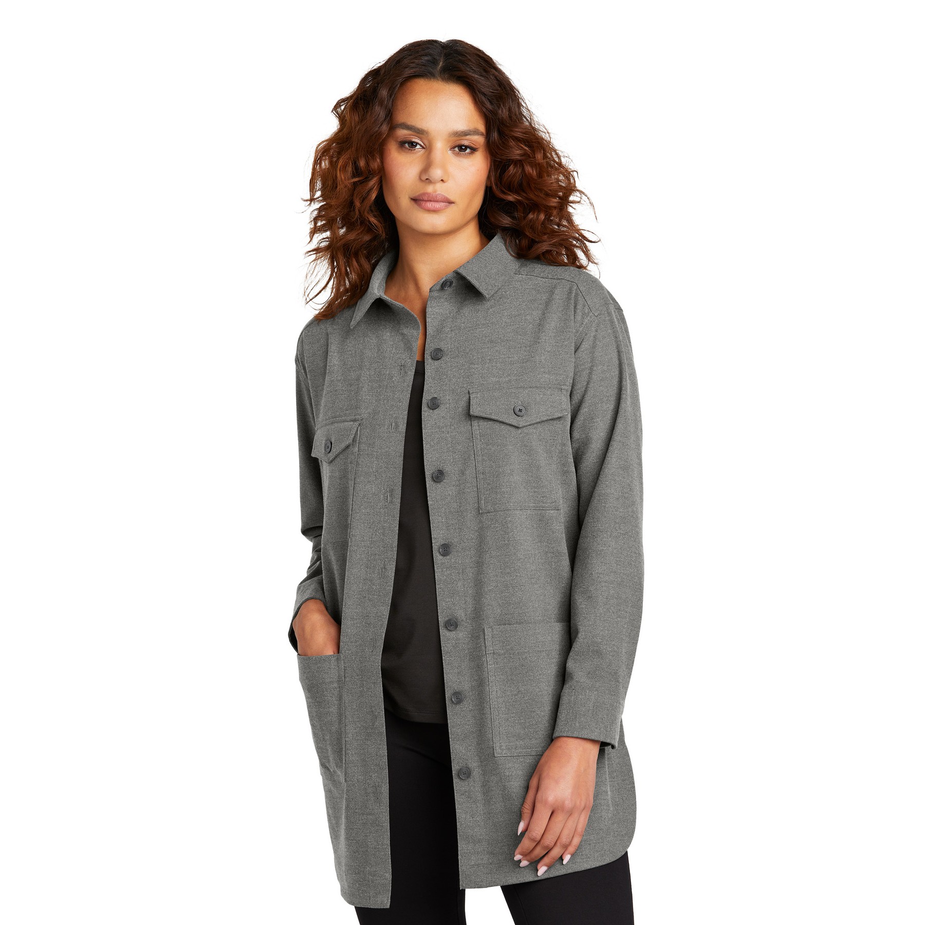 Women's Long Sleeve Twill Overshirt - Thumbnail Image
