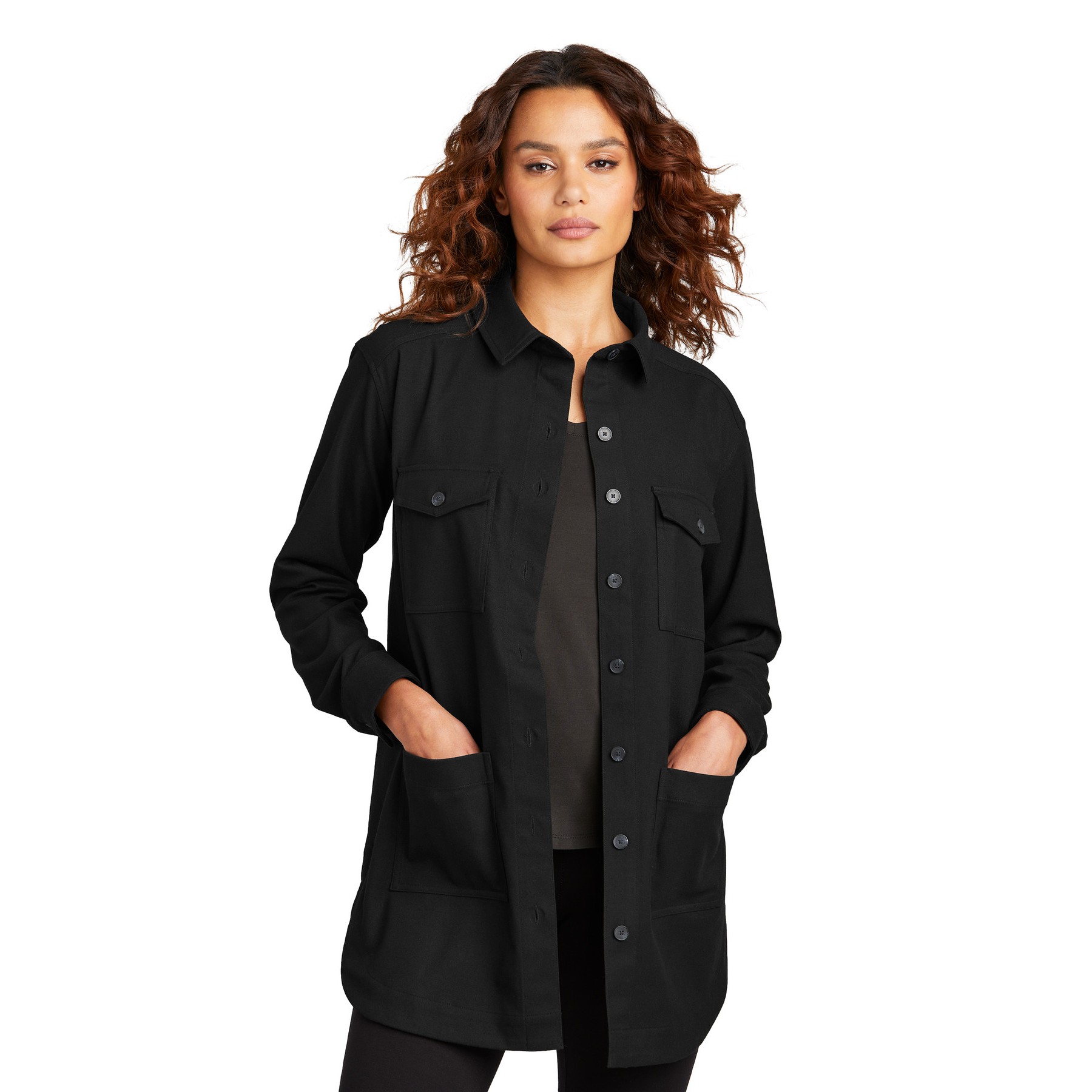 Women's Long Sleeve Twill Overshirt - Thumbnail Image