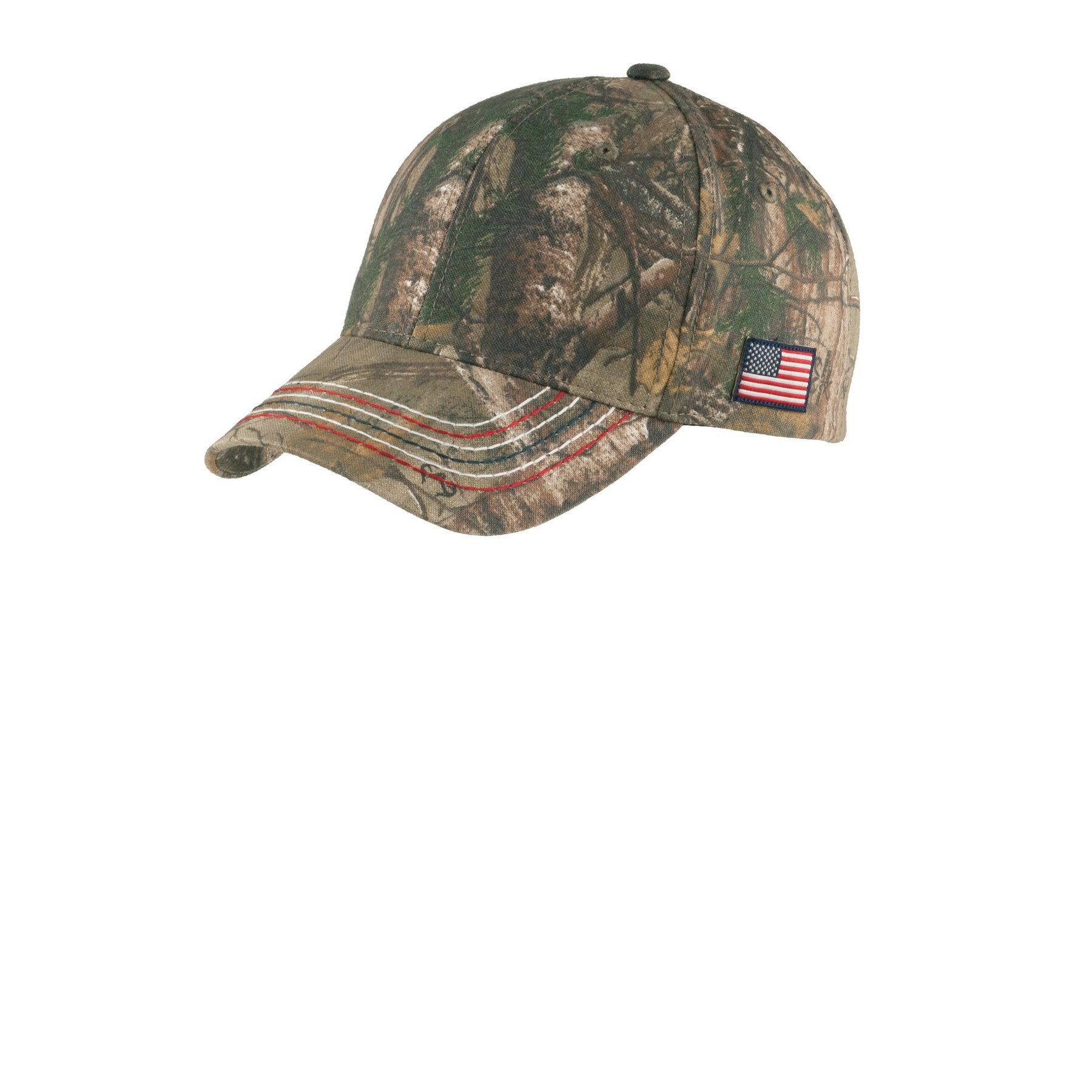Americana Contrast Stitch Camouflage Cap - Main Image
