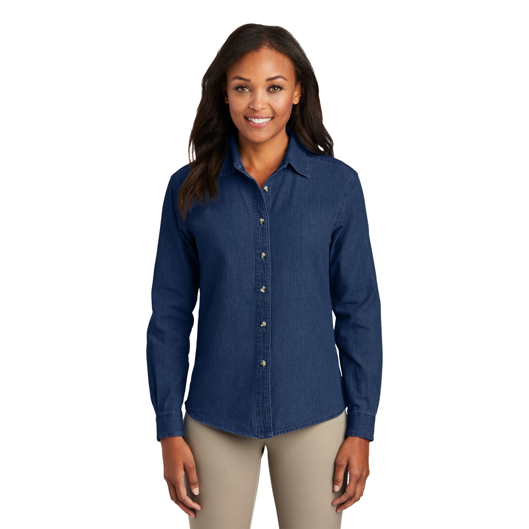 Women's Long Sleeve Value Denim Shirt - Main Image
