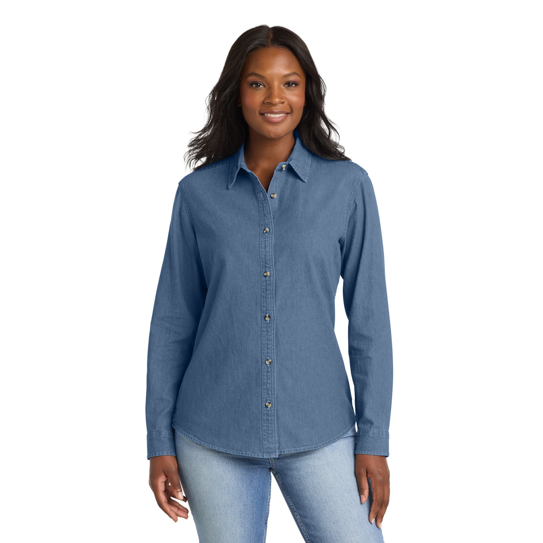 Women's Long Sleeve Value Denim Shirt - Thumbnail Image