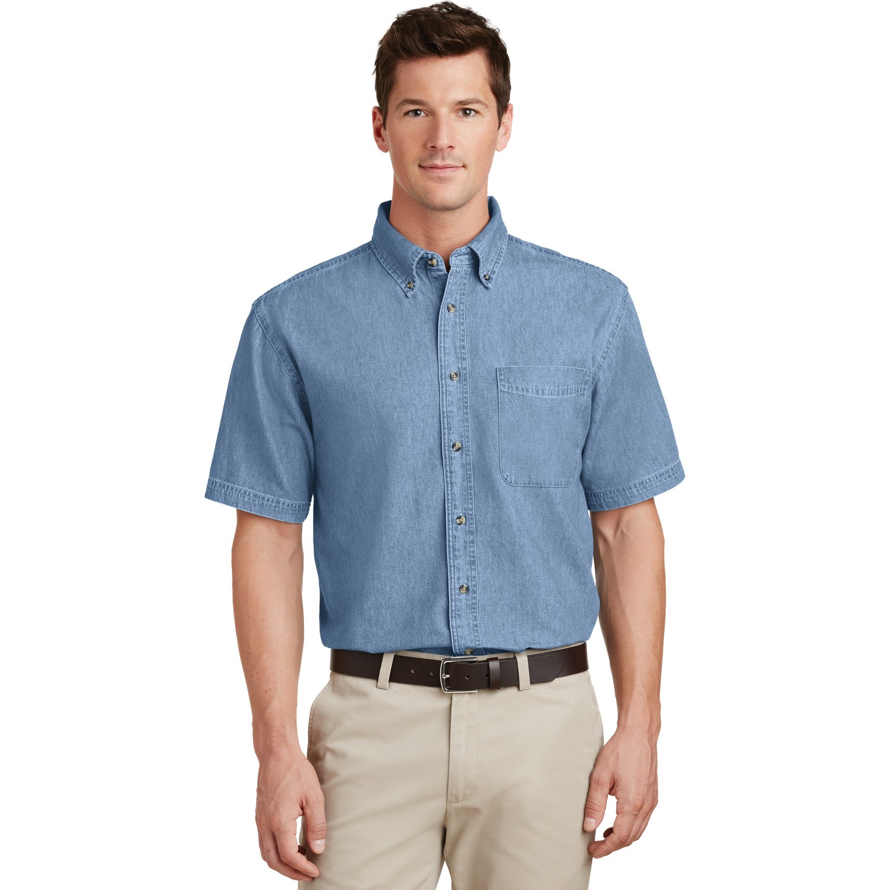 Short Sleeve Value Denim Shirt - Main Image