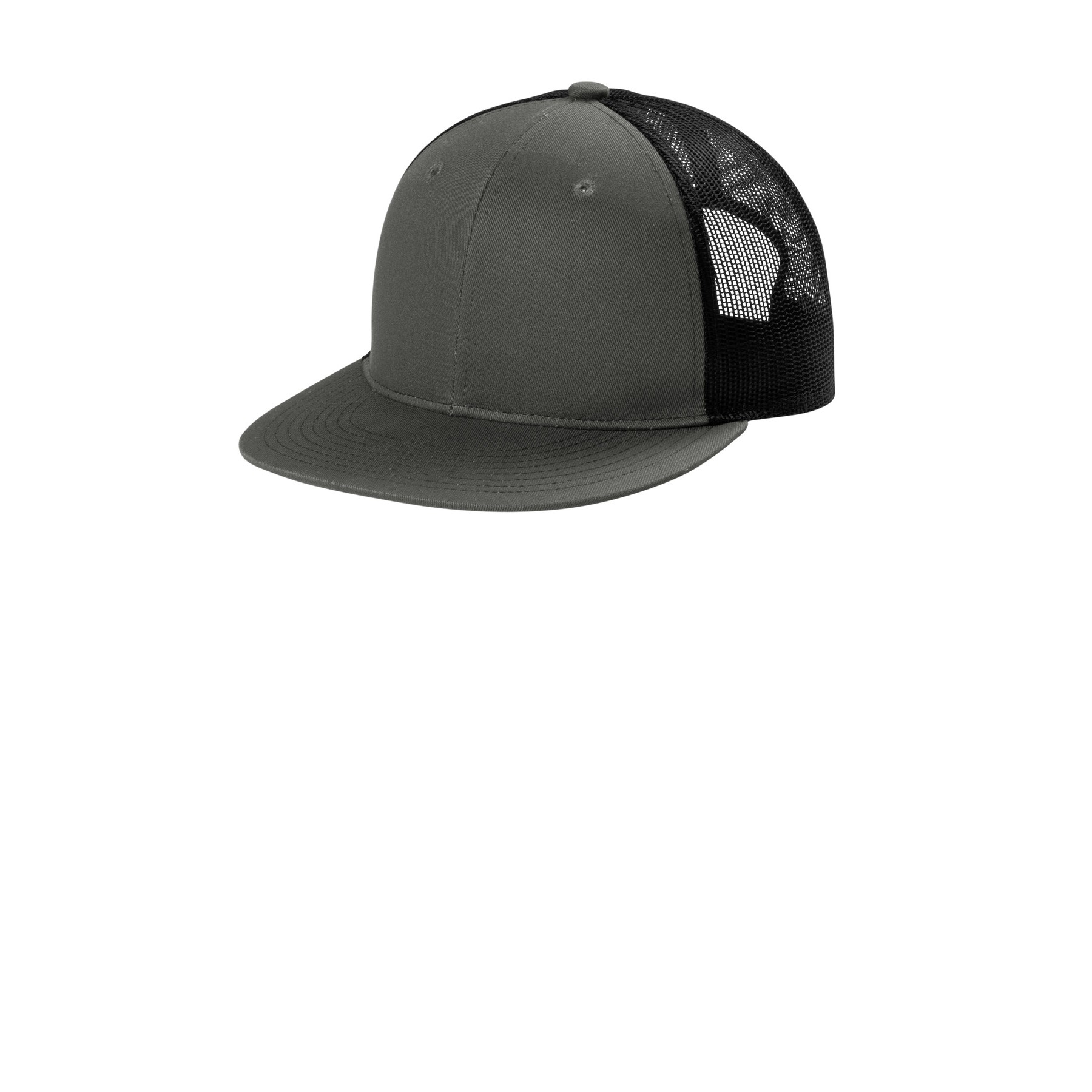 Snapback Flat Bill Trucker Cap - Thumbnail Image