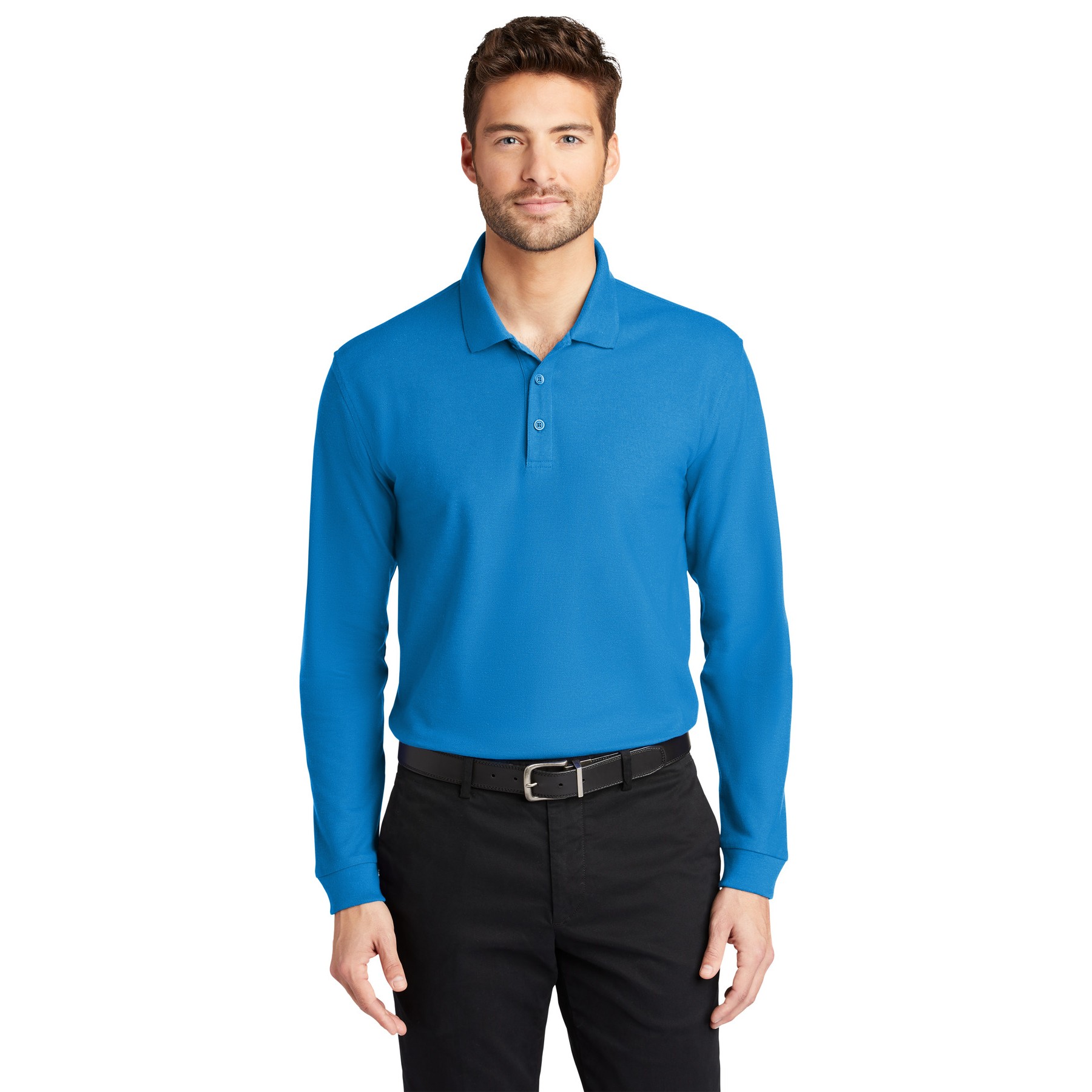Long Sleeve Core Classic Pique Polo - Thumbnail Image