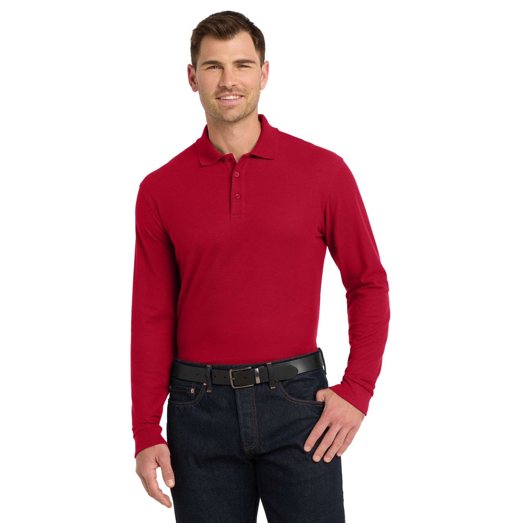 Long Sleeve Core Classic Pique Polo - Thumbnail Image