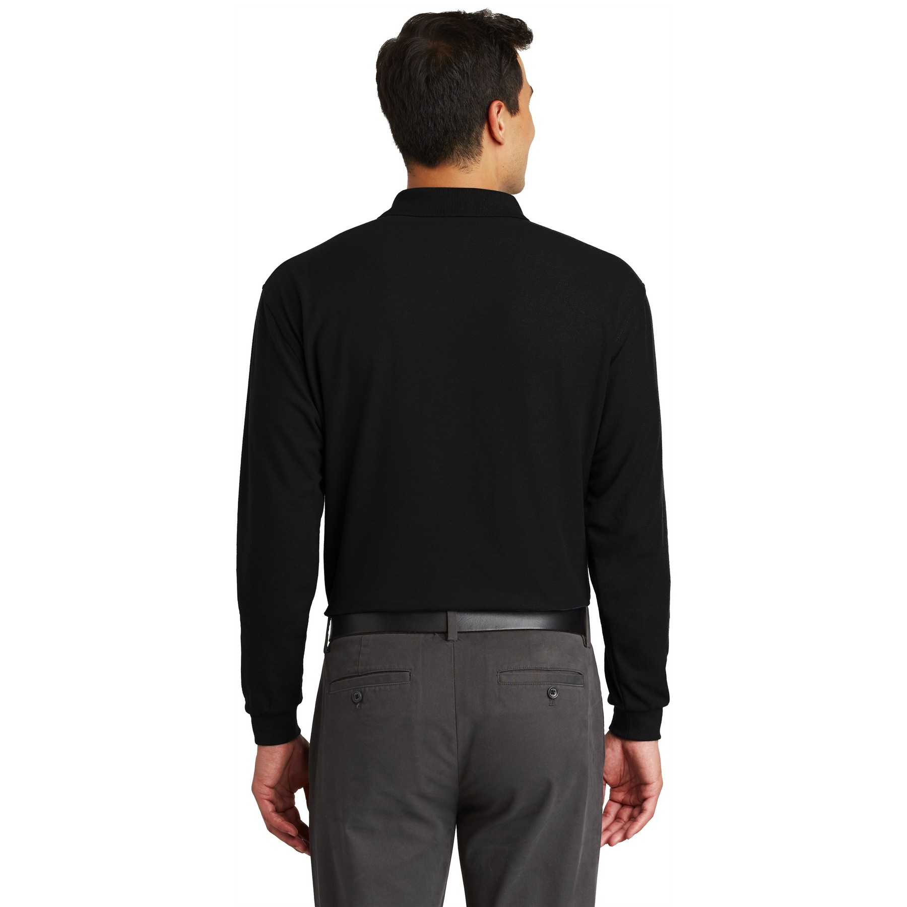 Long Sleeve Silk Touch Polo with Pocket - Thumbnail Image