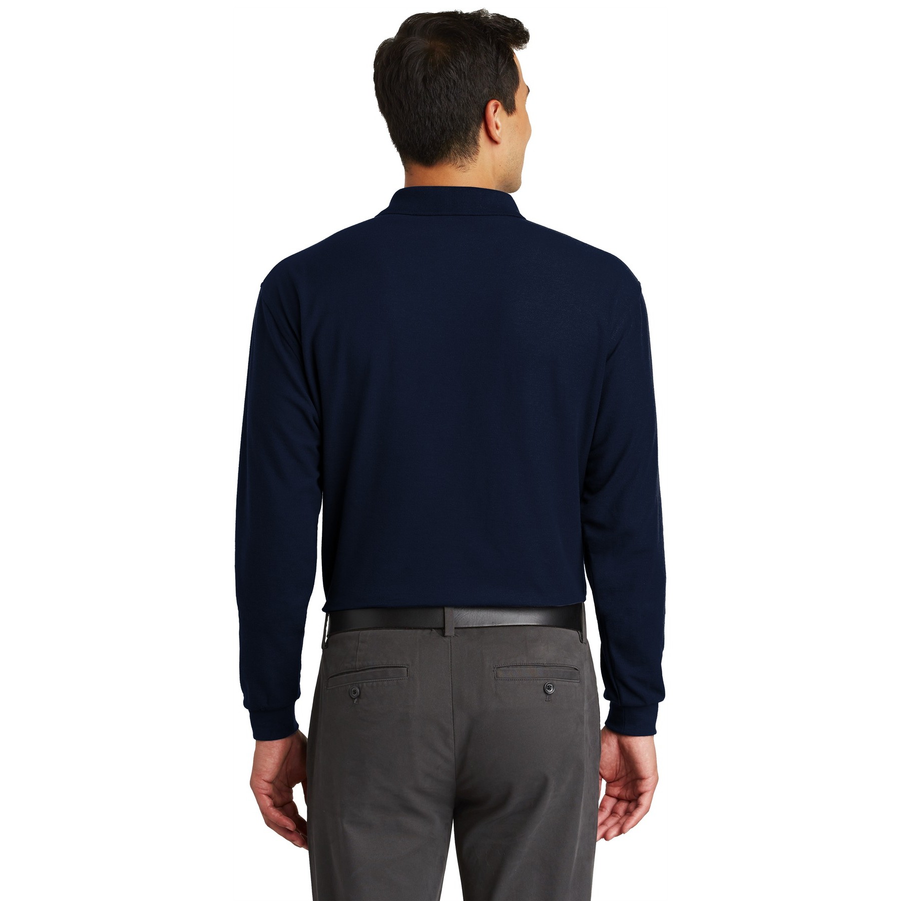 Long Sleeve Silk Touch Polo with Pocket - Thumbnail Image