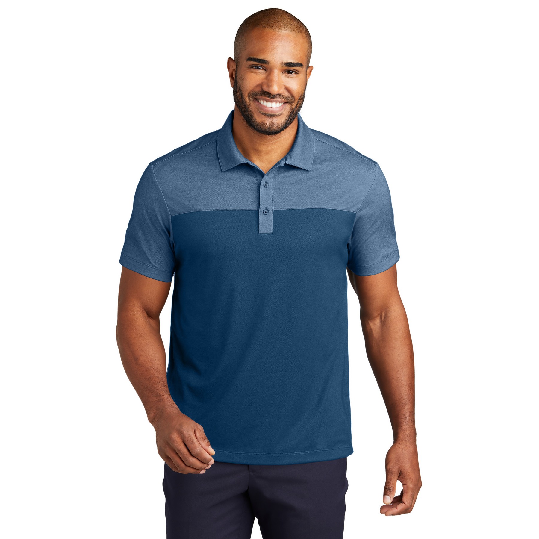 Fine Pique Blend Blocked Polo - Thumbnail Image