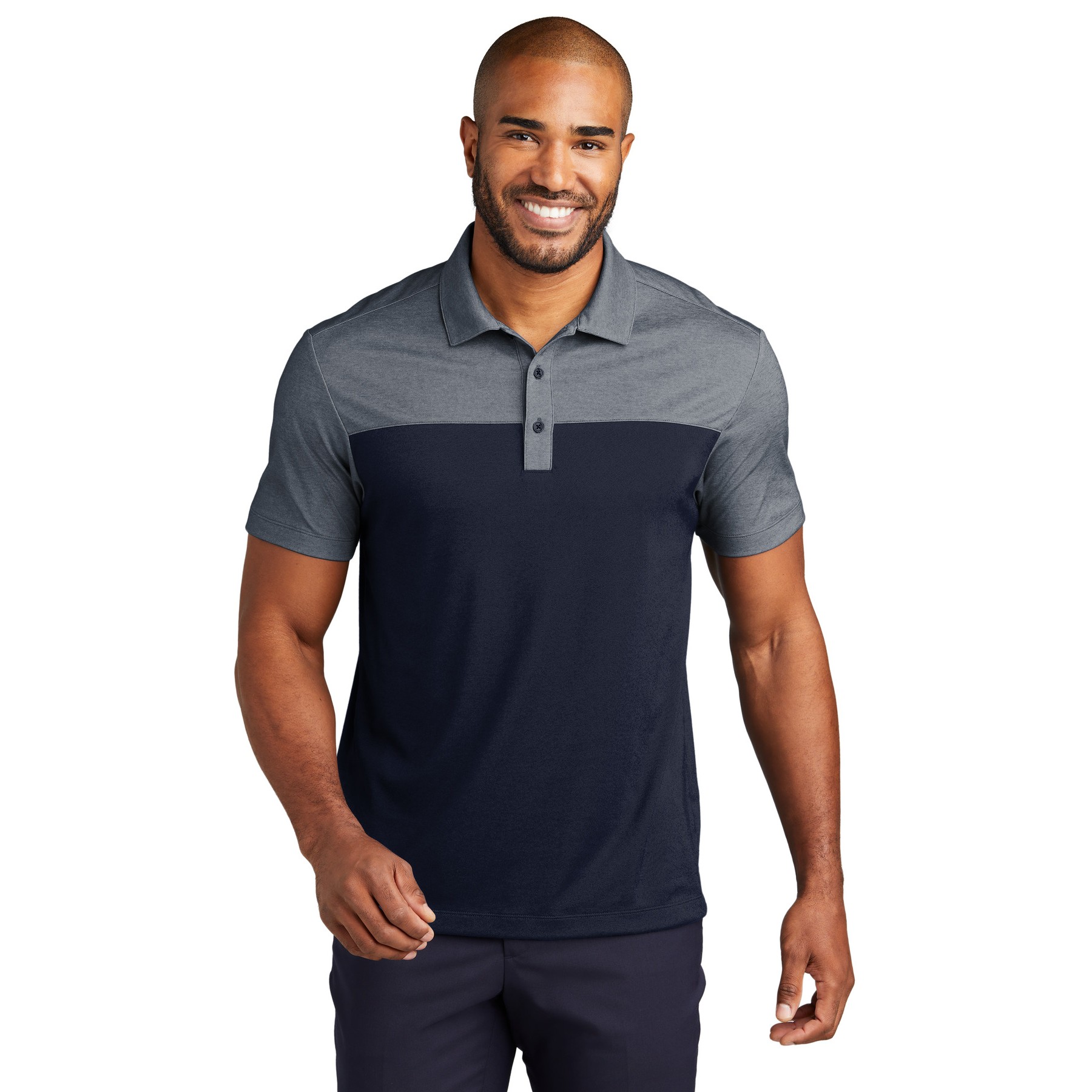 Fine Pique Blend Blocked Polo - Thumbnail Image