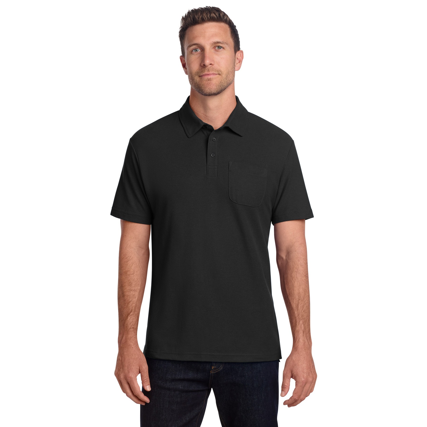 C-FREE Cotton Blend Pique Pocket Polo - Main Image