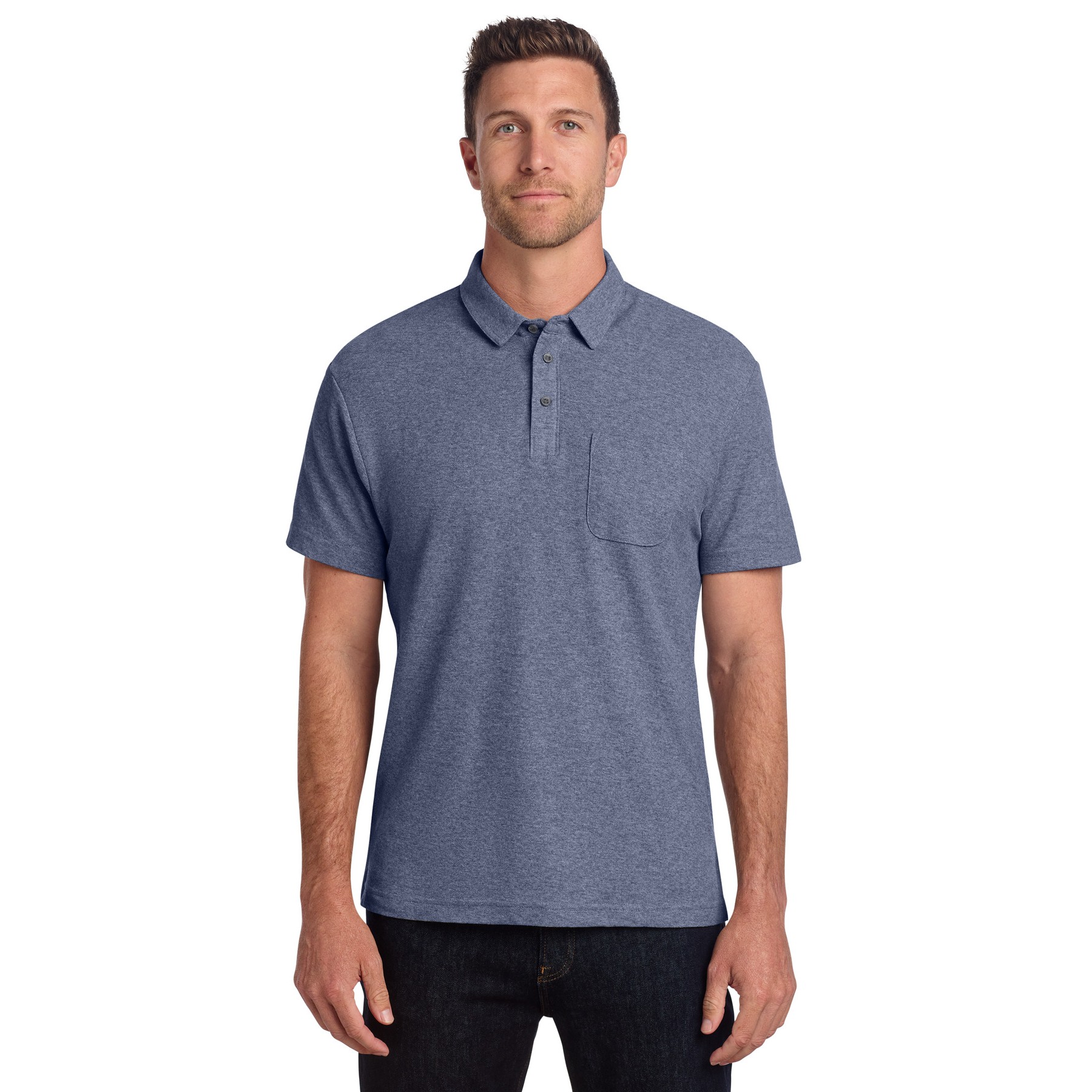 C-FREE Cotton Blend Pique Pocket Polo - Thumbnail Image