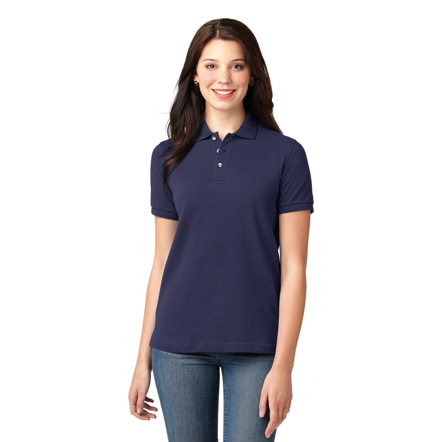 Women's Heavyweight Cotton Pique Polo - Thumbnail Image