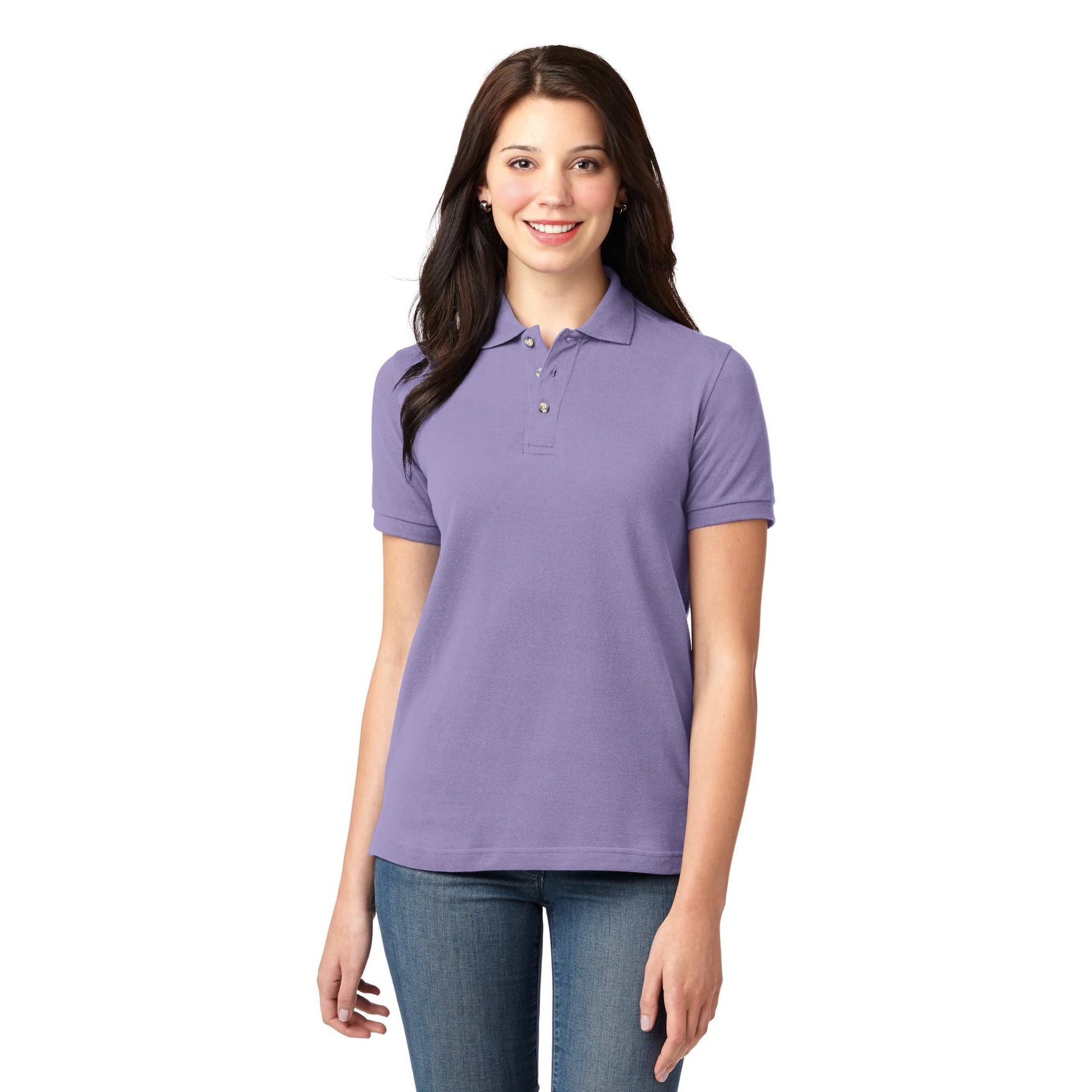 Women's Heavyweight Cotton Pique Polo - Thumbnail Image