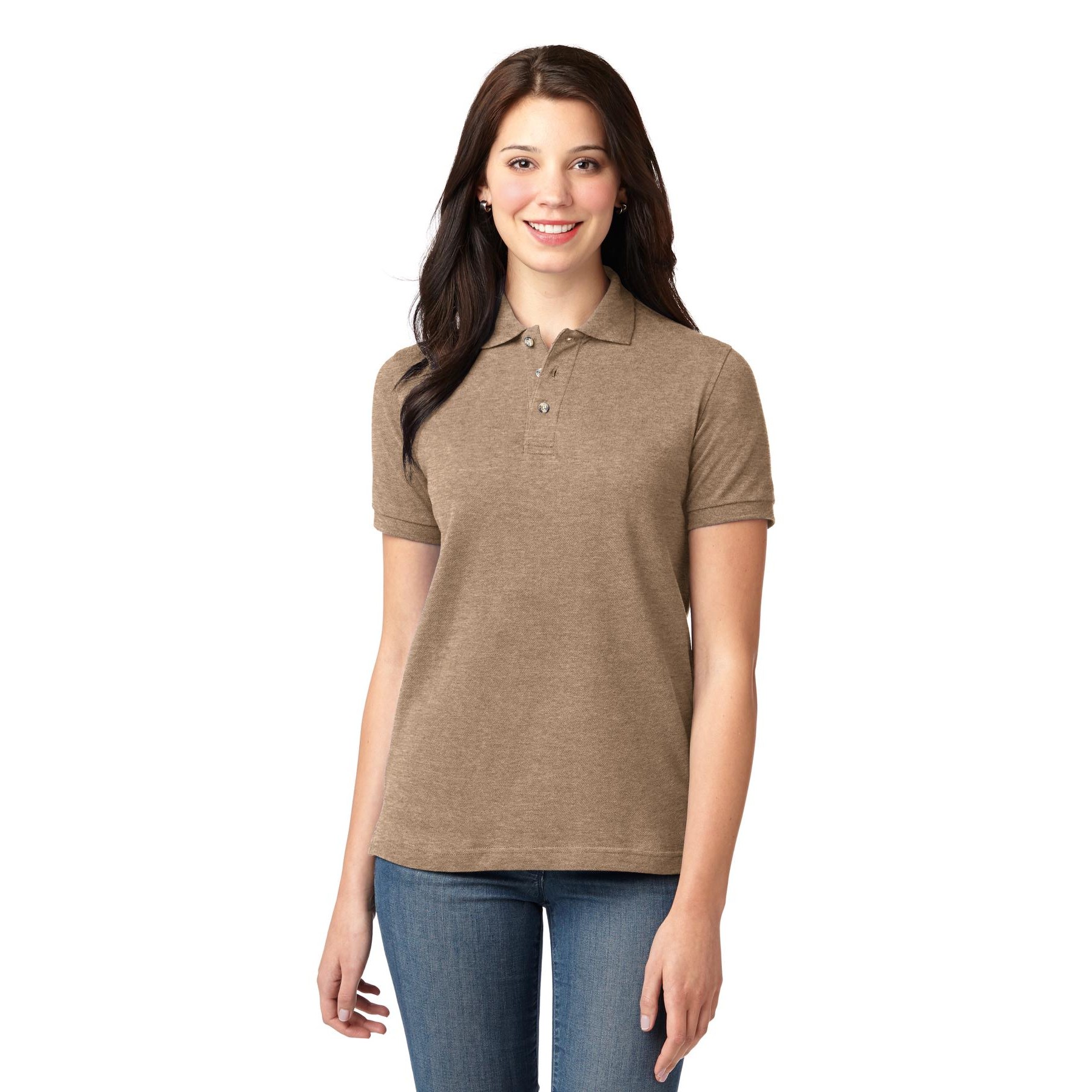 Women's Heavyweight Cotton Pique Polo - Thumbnail Image