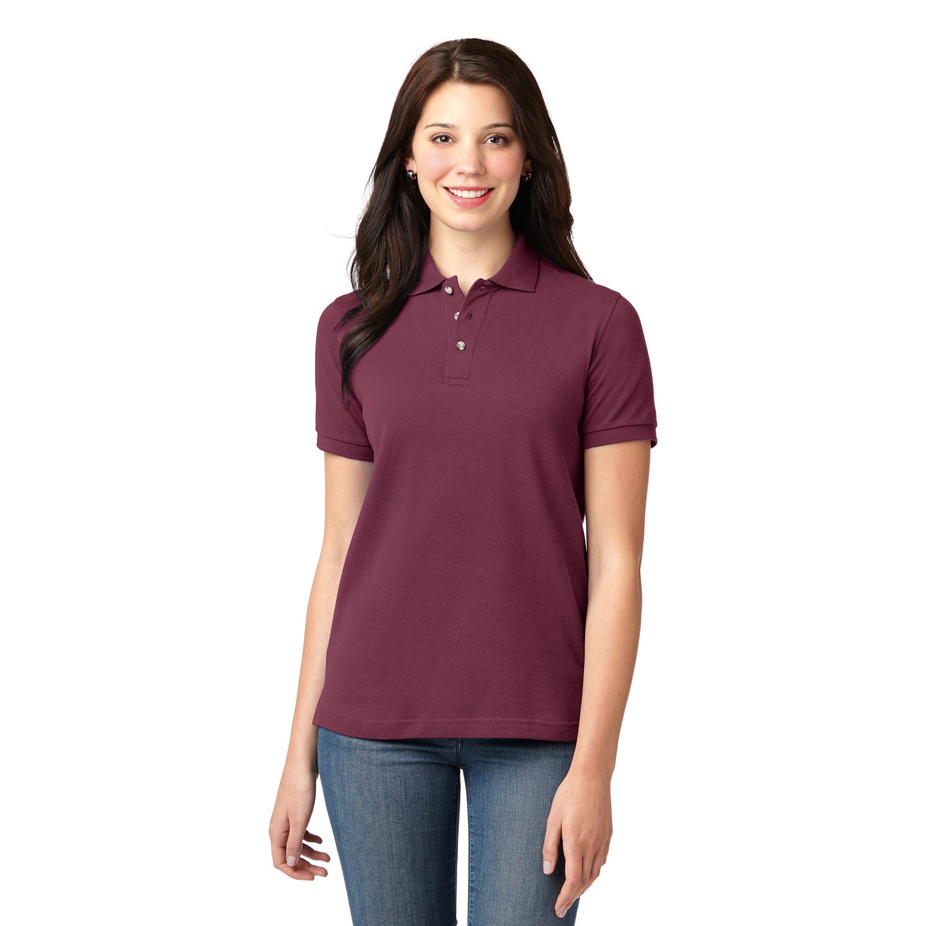 Women's Heavyweight Cotton Pique Polo - Thumbnail Image