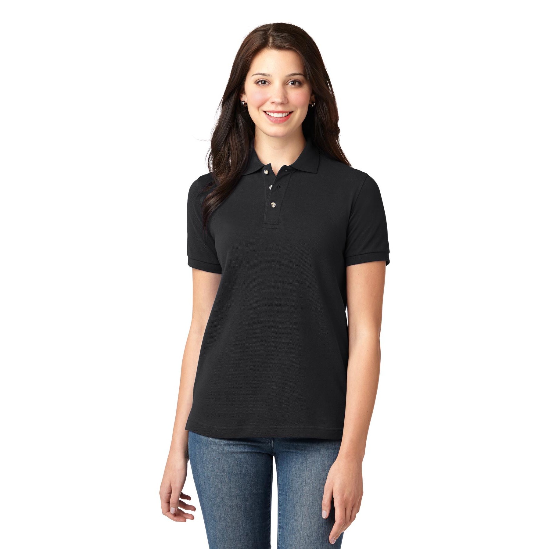 Women's Heavyweight Cotton Pique Polo - Thumbnail Image
