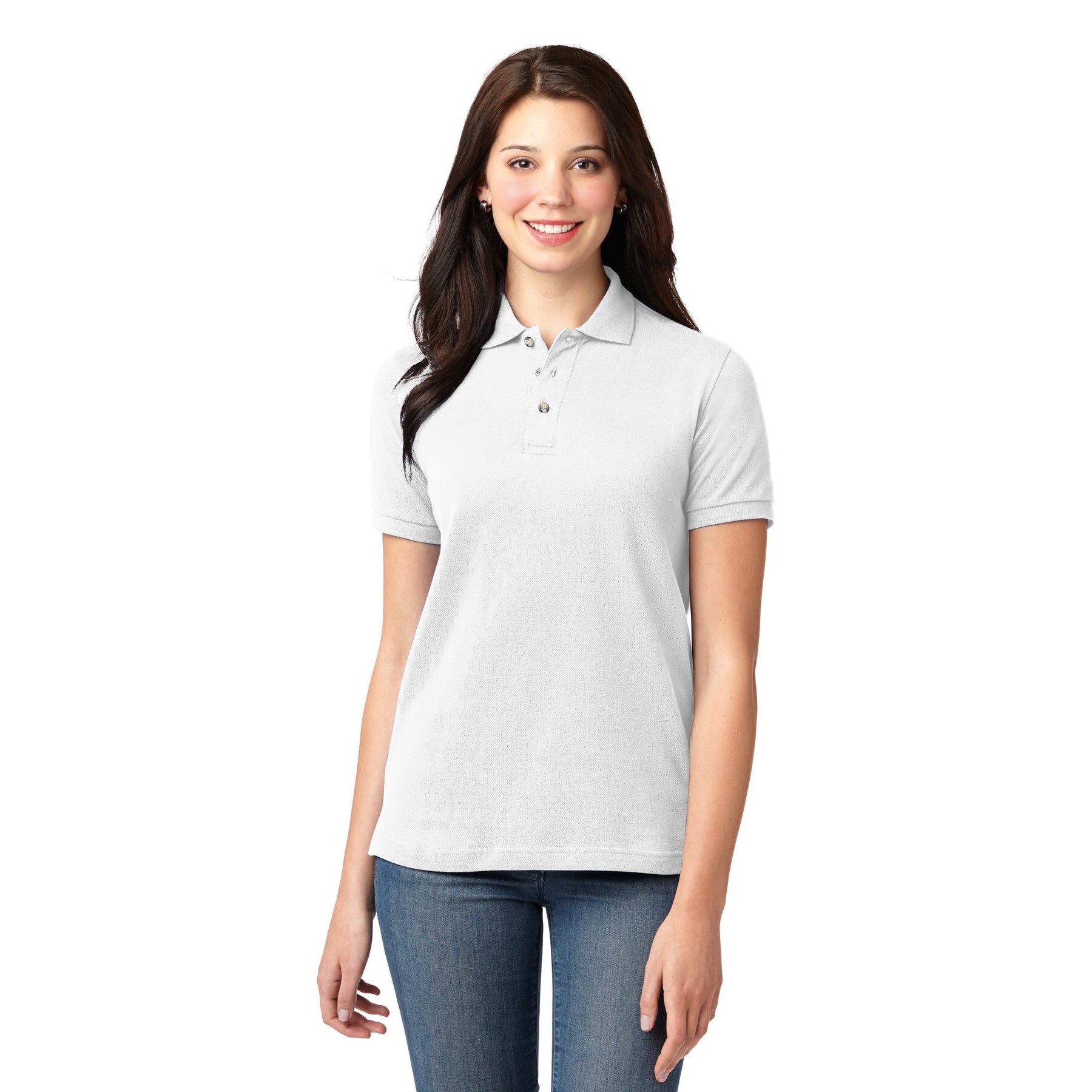 Women's Heavyweight Cotton Pique Polo - Main Image