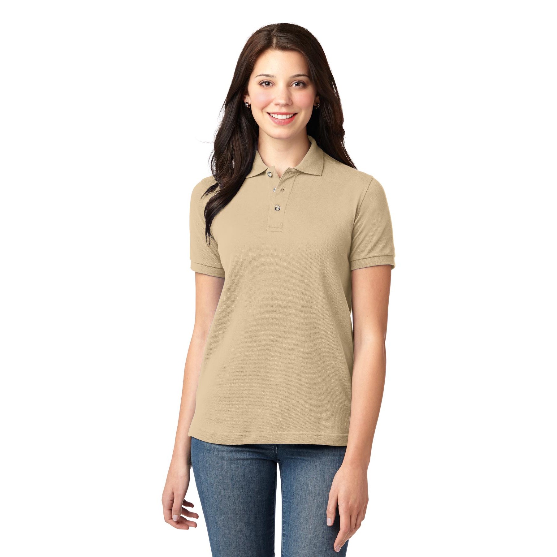 Women's Heavyweight Cotton Pique Polo - Thumbnail Image