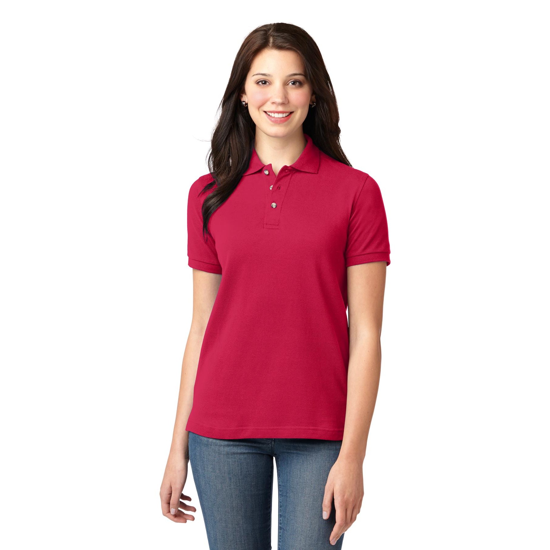 Women's Heavyweight Cotton Pique Polo - Thumbnail Image