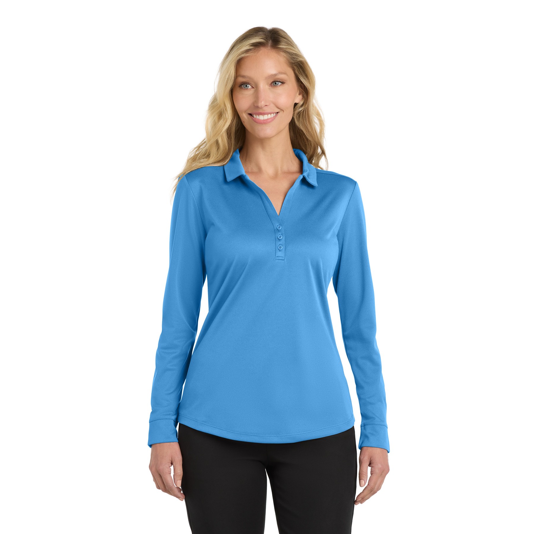 Women's Silk Touch Performance Long Sleeve Polo - Thumbnail Image