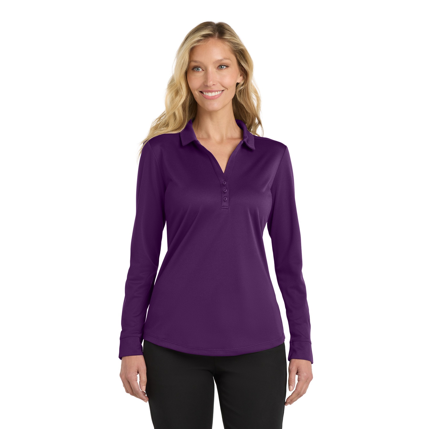 Women's Silk Touch Performance Long Sleeve Polo - Thumbnail Image