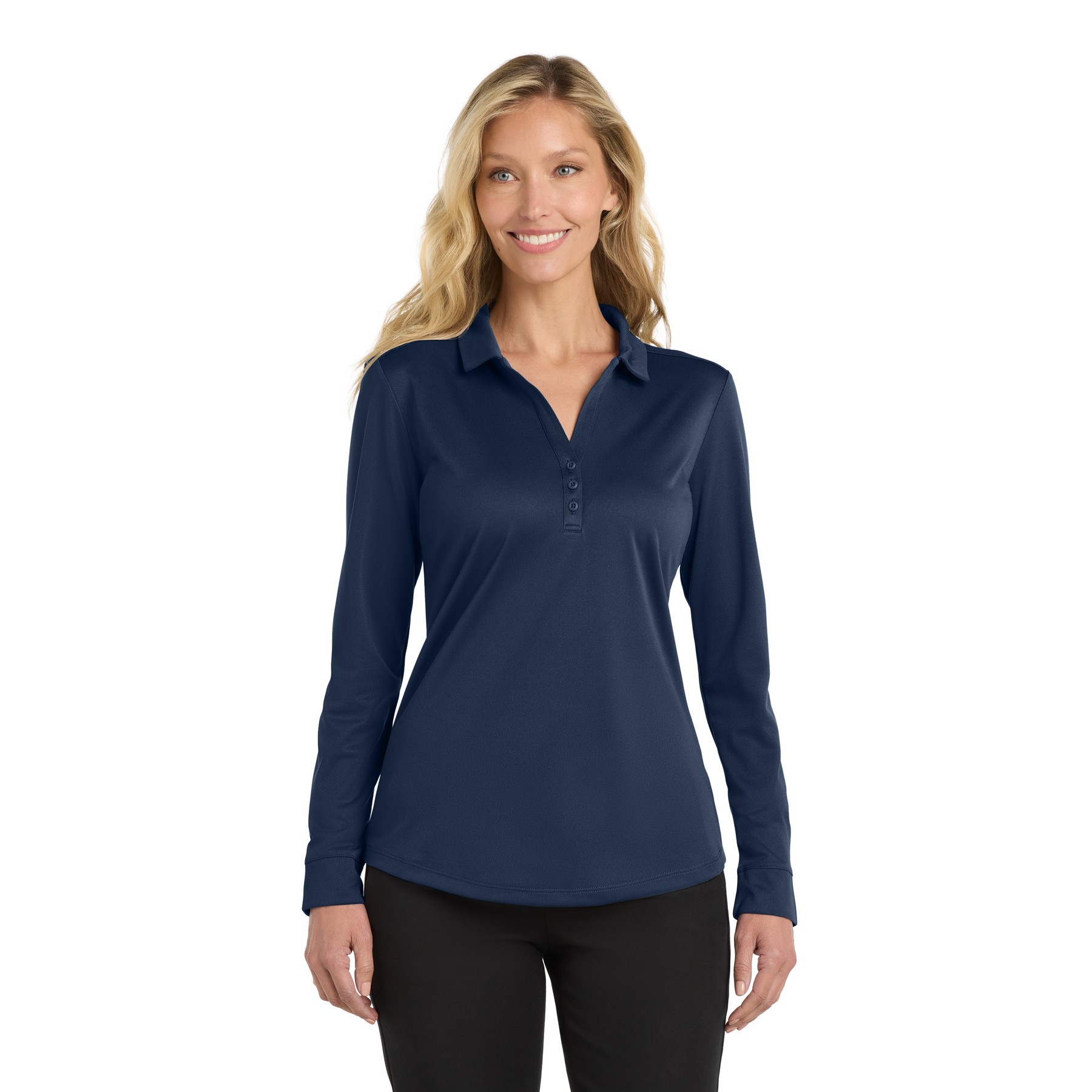 Women's Silk Touch Performance Long Sleeve Polo - Thumbnail Image