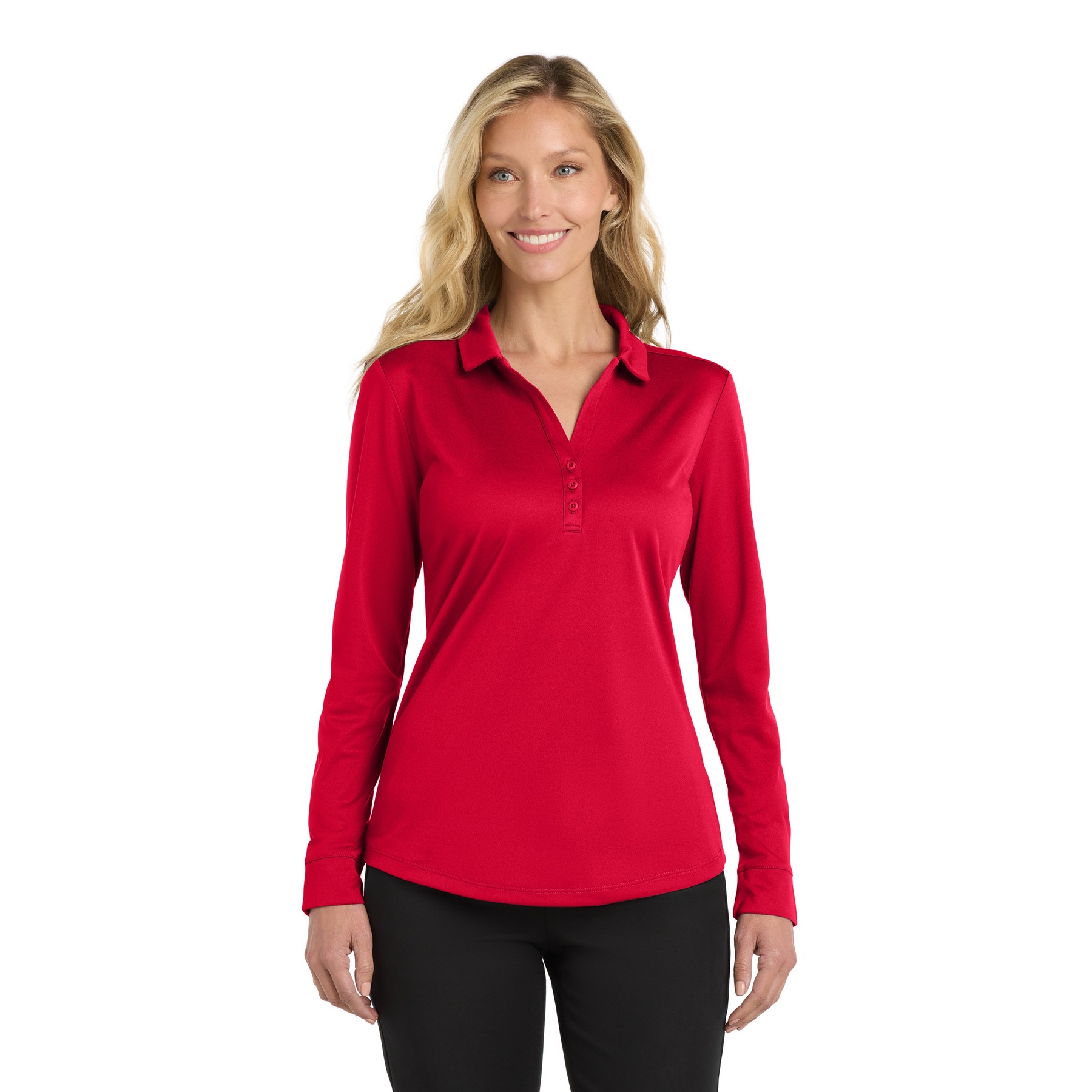 Women's Silk Touch Performance Long Sleeve Polo - Thumbnail Image