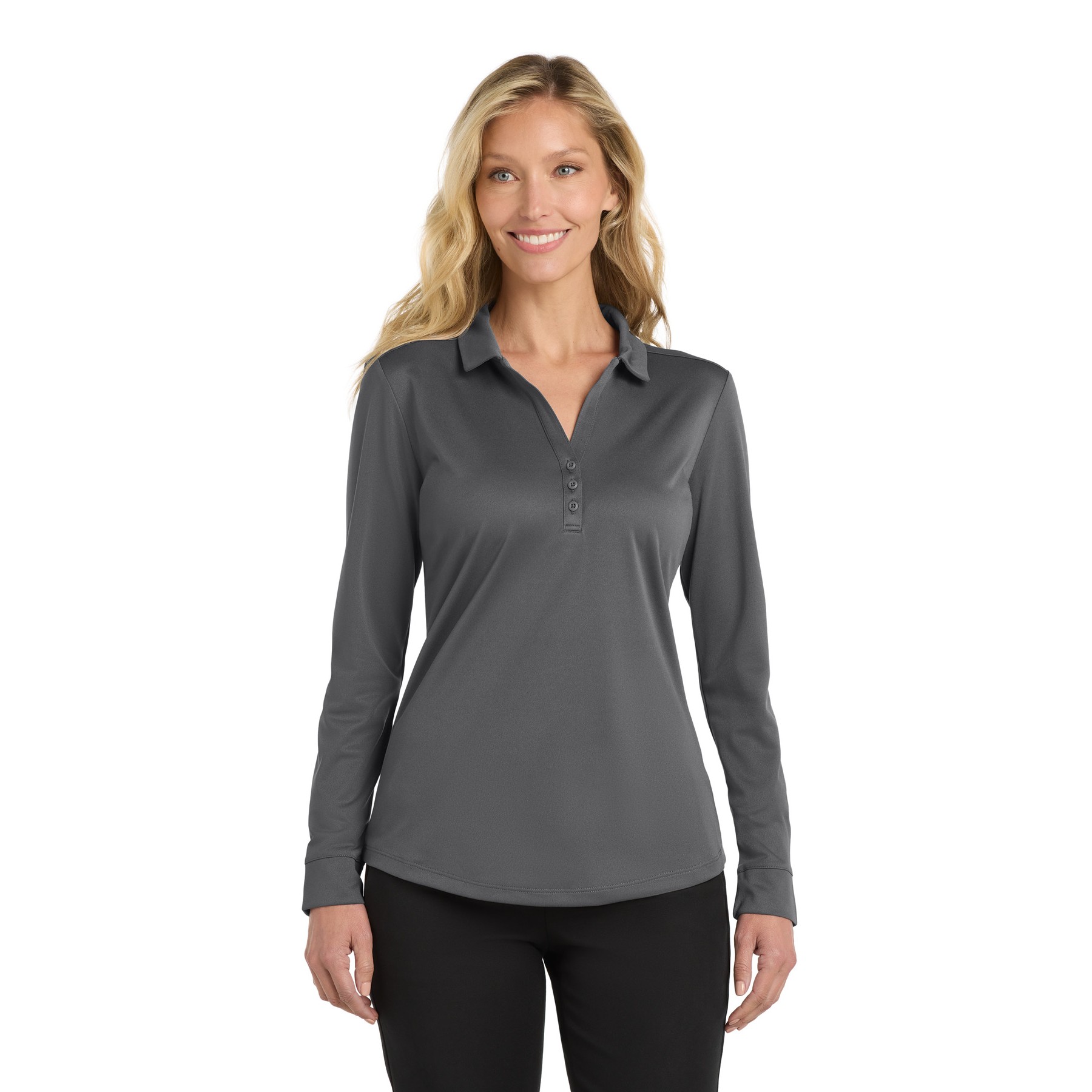 Women's Silk Touch Performance Long Sleeve Polo - Thumbnail Image