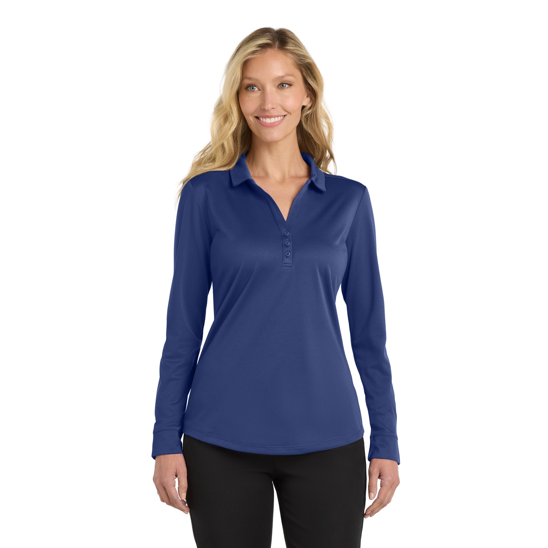 Women's Silk Touch Performance Long Sleeve Polo - Thumbnail Image