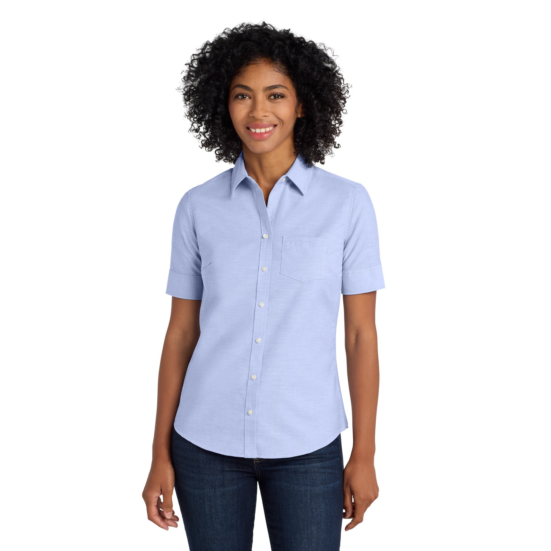 Women's Short Sleeve SuperPro Oxford Shirt - Thumbnail Image