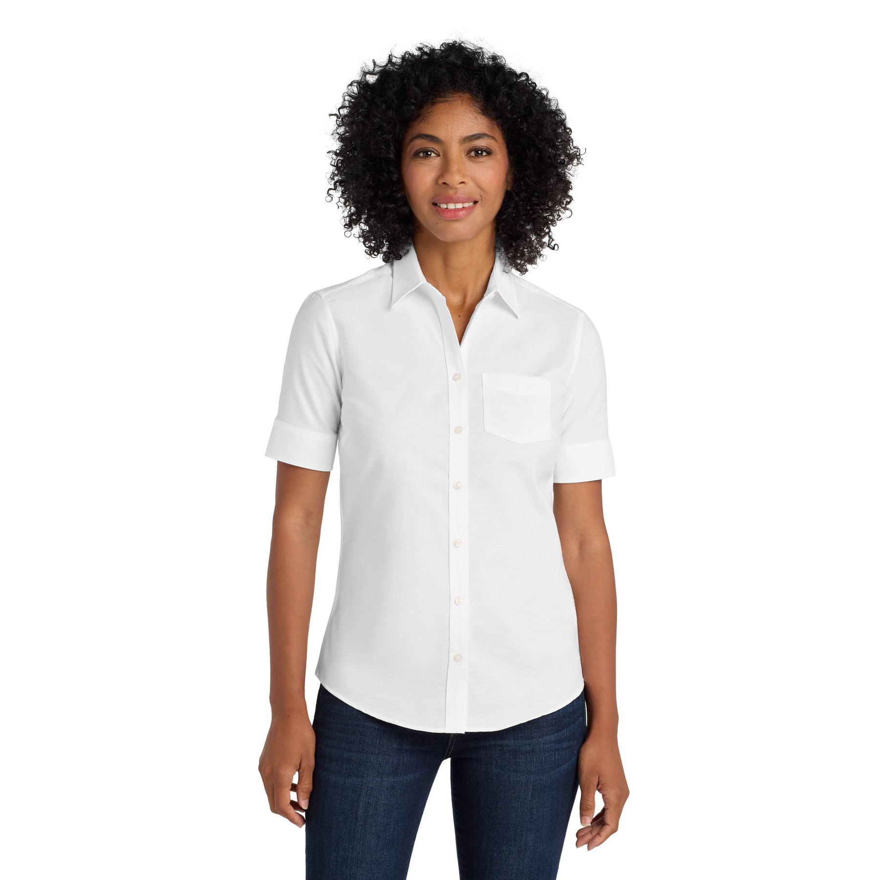Women's Short Sleeve SuperPro Oxford Shirt - Main Image