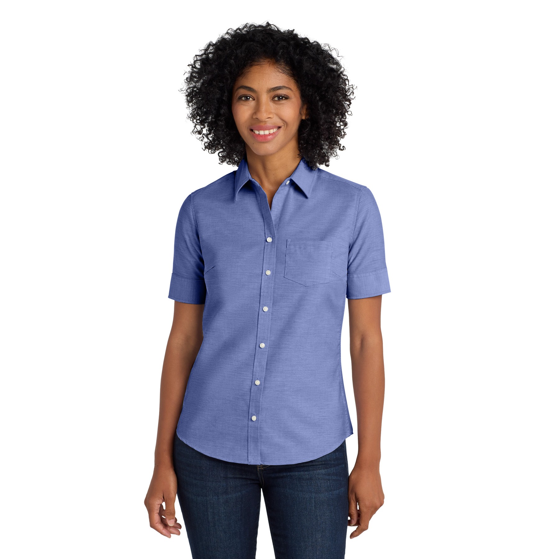 Women's Short Sleeve SuperPro Oxford Shirt - Thumbnail Image