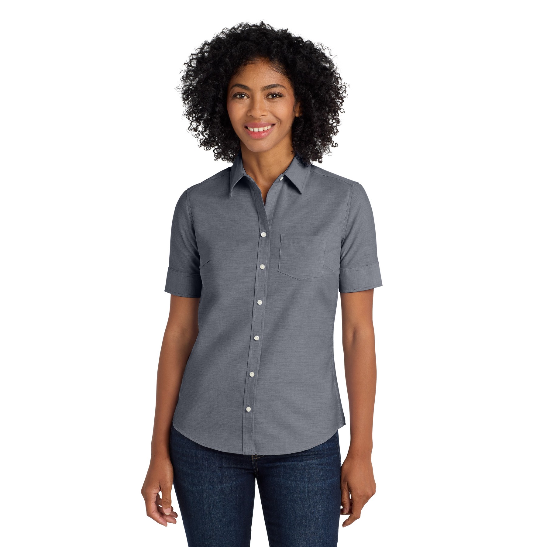 Women's Short Sleeve SuperPro Oxford Shirt - Thumbnail Image
