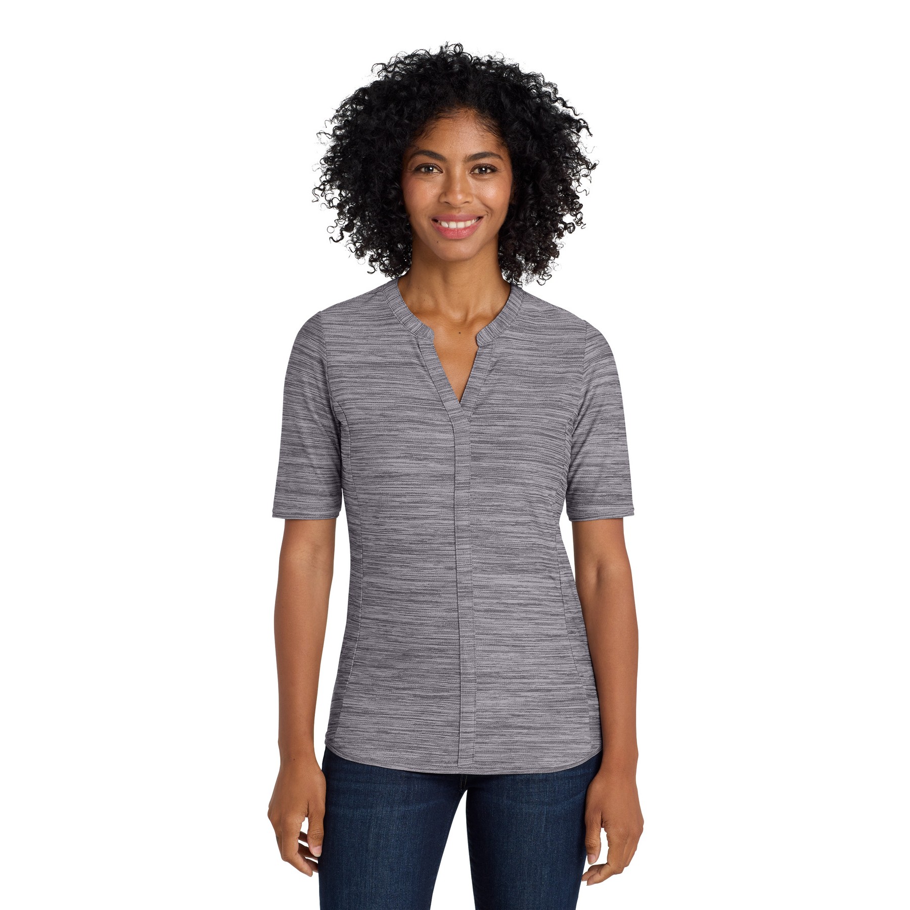 Women's Stretch Heather Open Neck Top