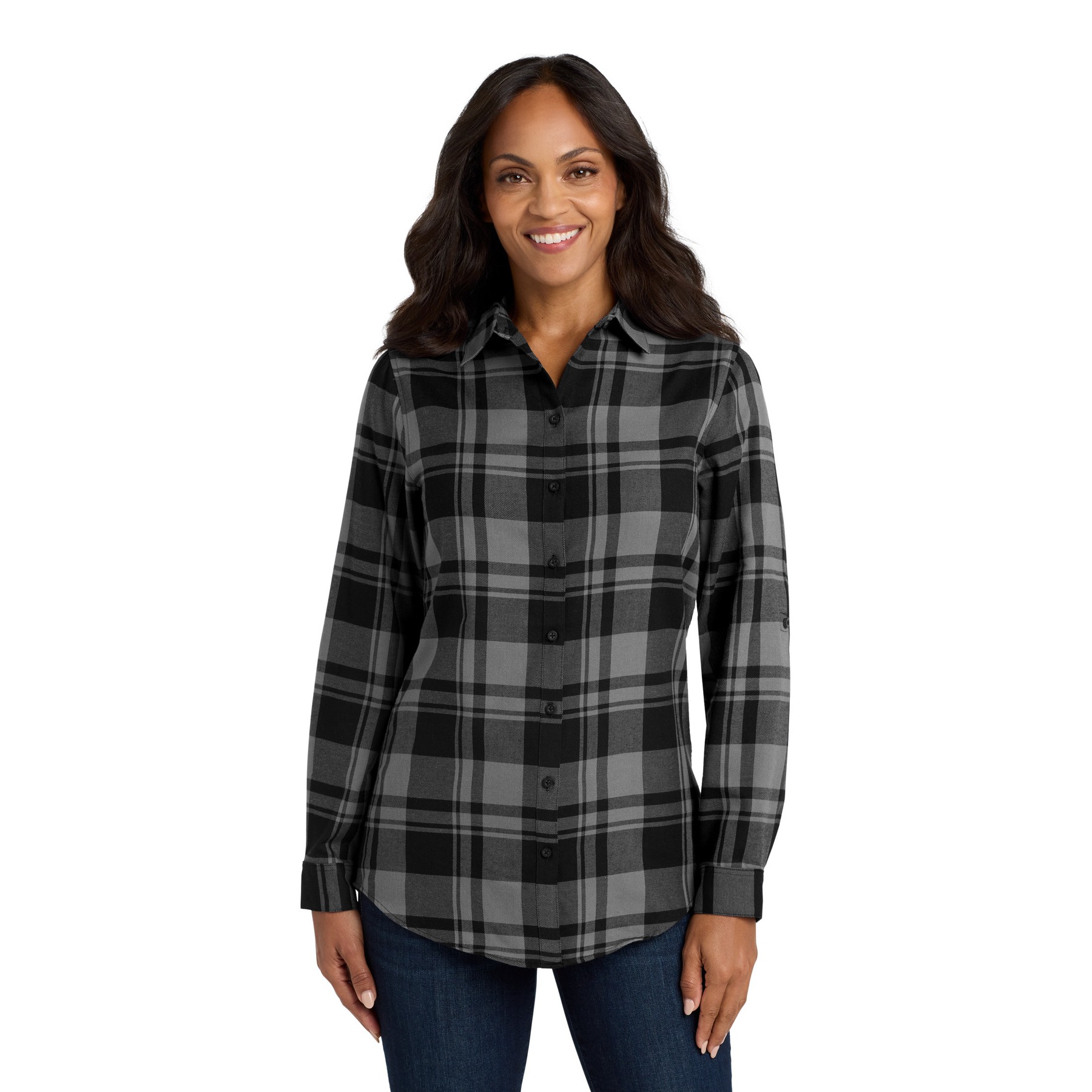 Women's Plaid Flannel Tunic - Thumbnail Image